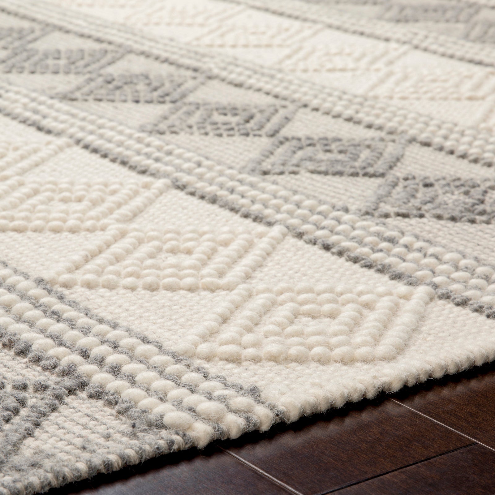 TARINI Hand-Woven Cottage Wool Charcoal Area Rug