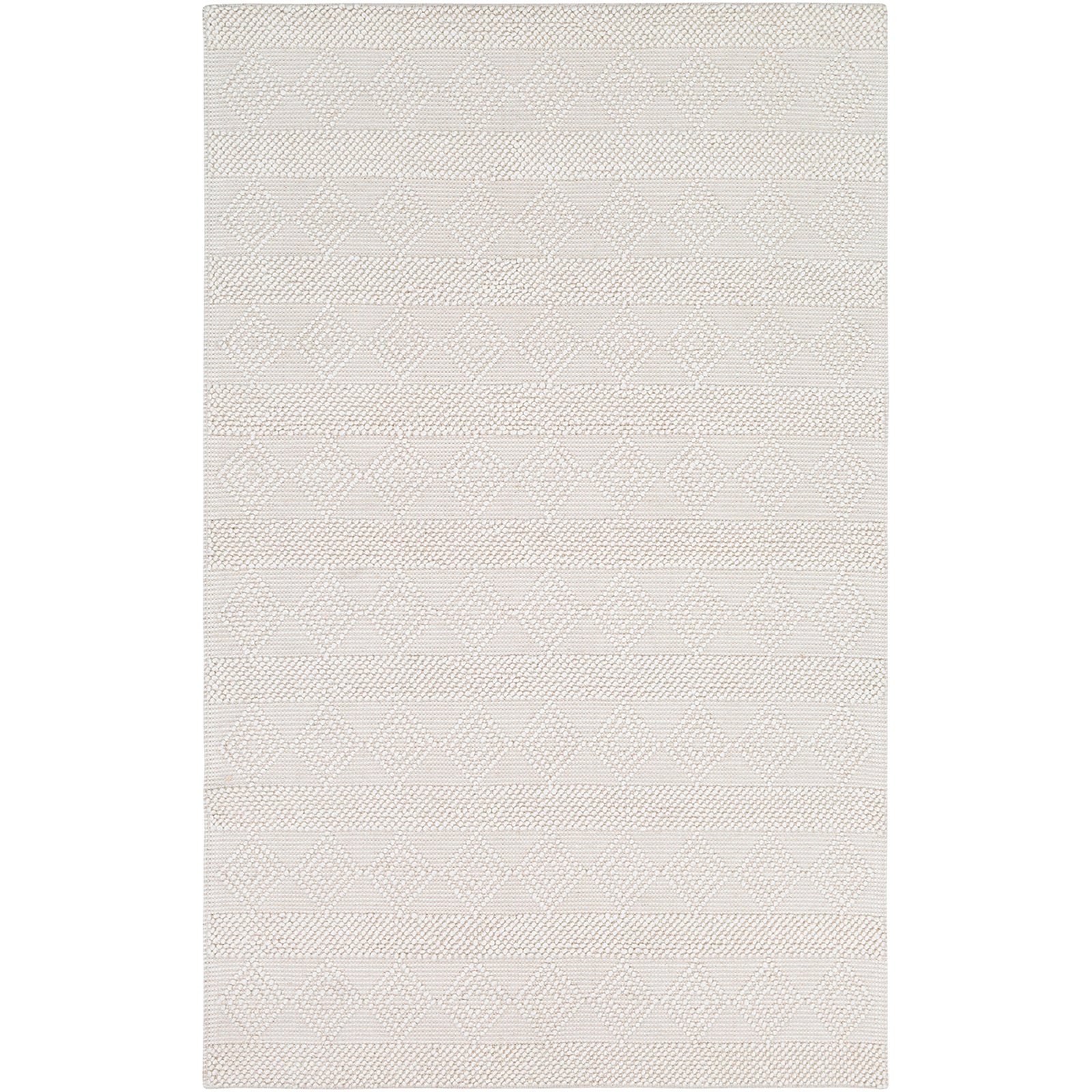 TARINI Hand-Woven Cottage Wool White Runner Rug