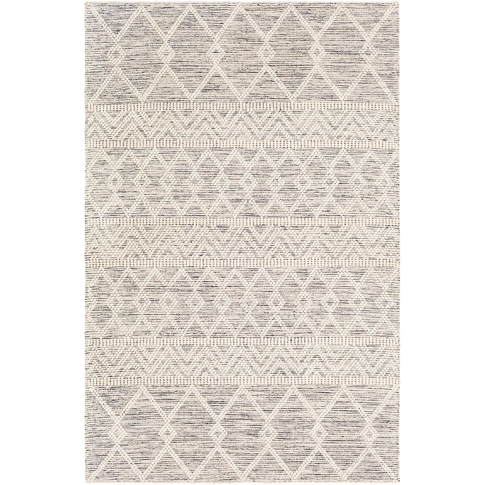 ISHANI Hand-Woven Global Wool Charcoal Runner Rug