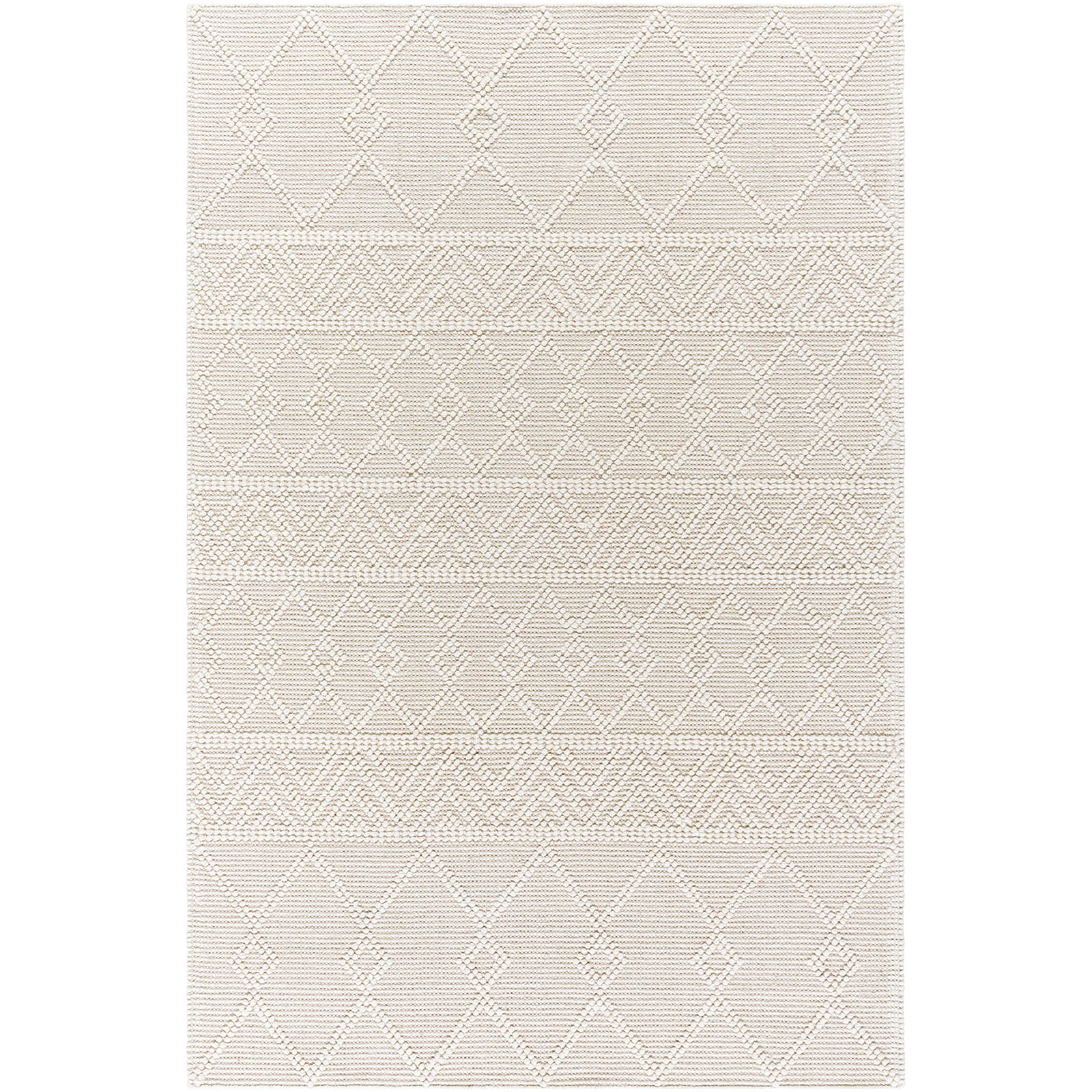 ISHANI Hand-Woven Global Wool Beige Area Rug