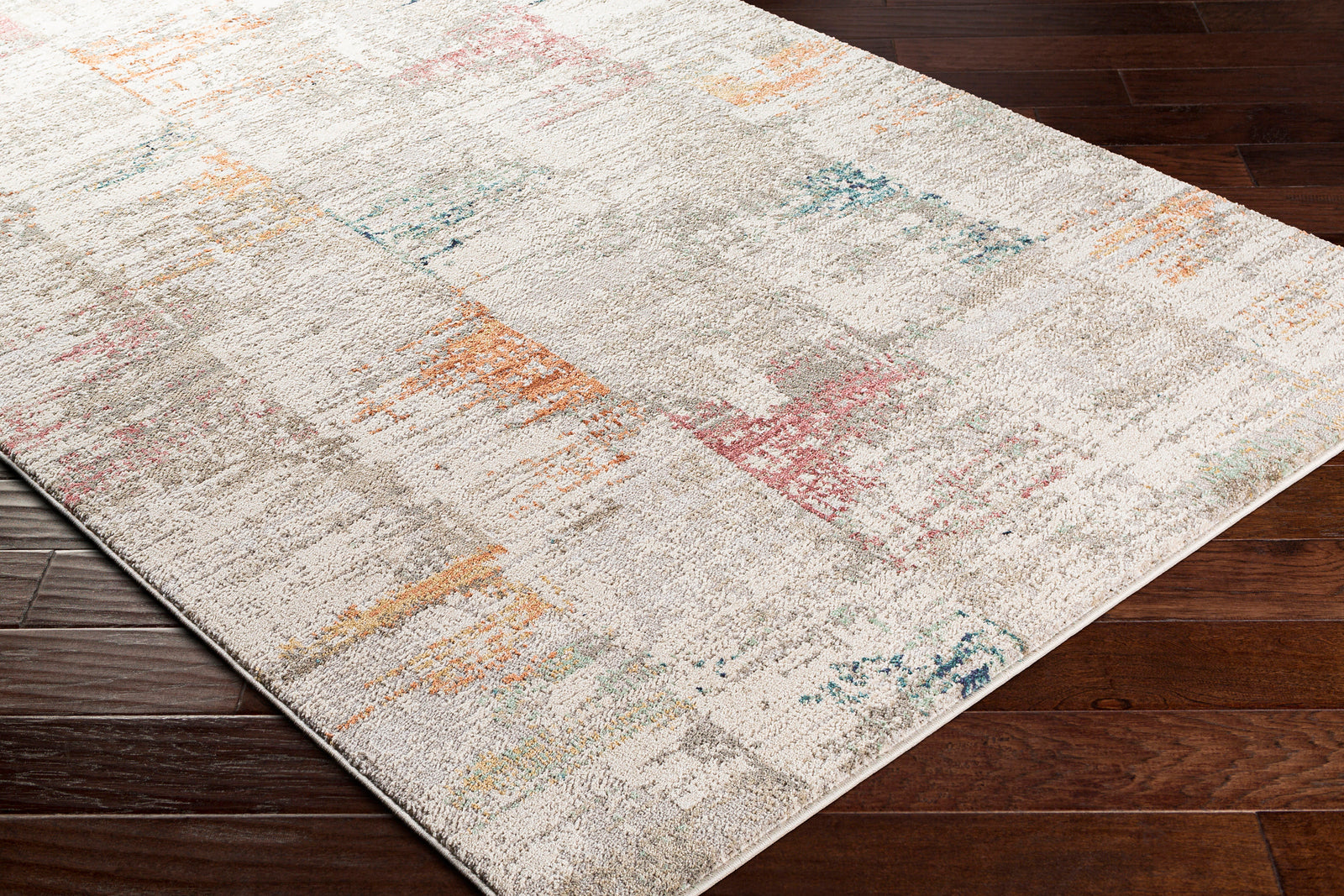 EDDIE Abstract Modern Marble Light Grey Area Rug