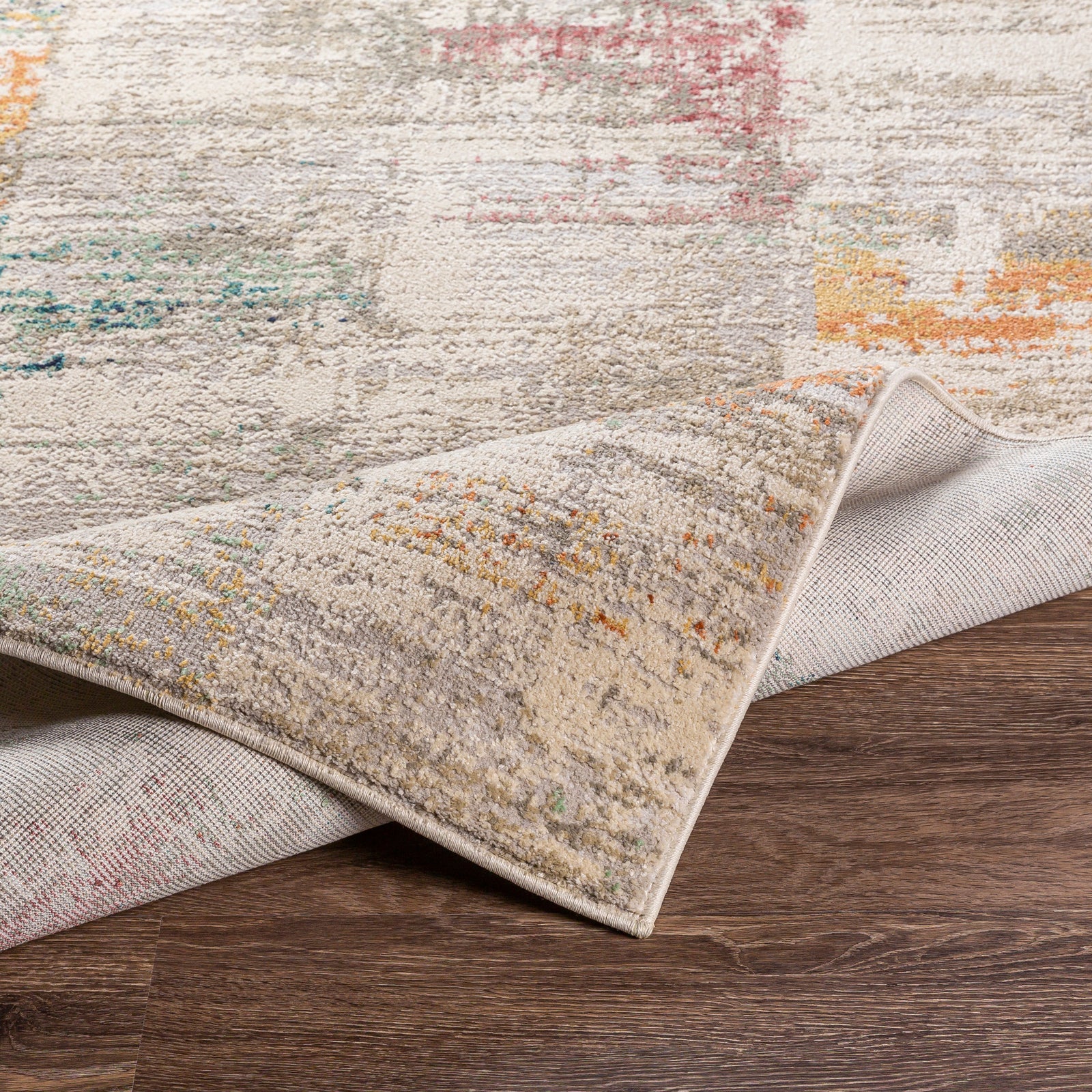 EDDIE Abstract Modern Marble Light Grey Area Rug