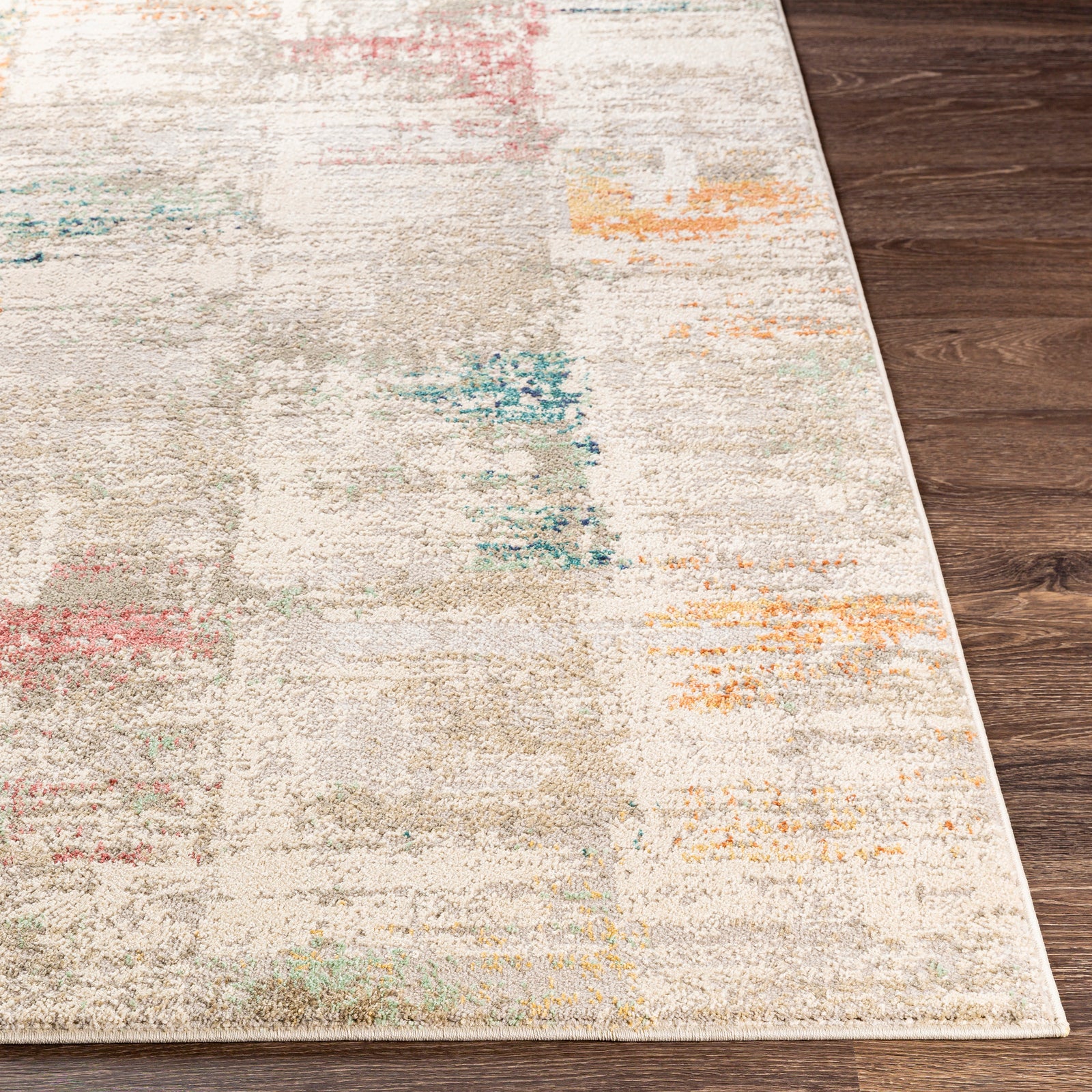 EDDIE Abstract Modern Marble Light Grey Area Rug