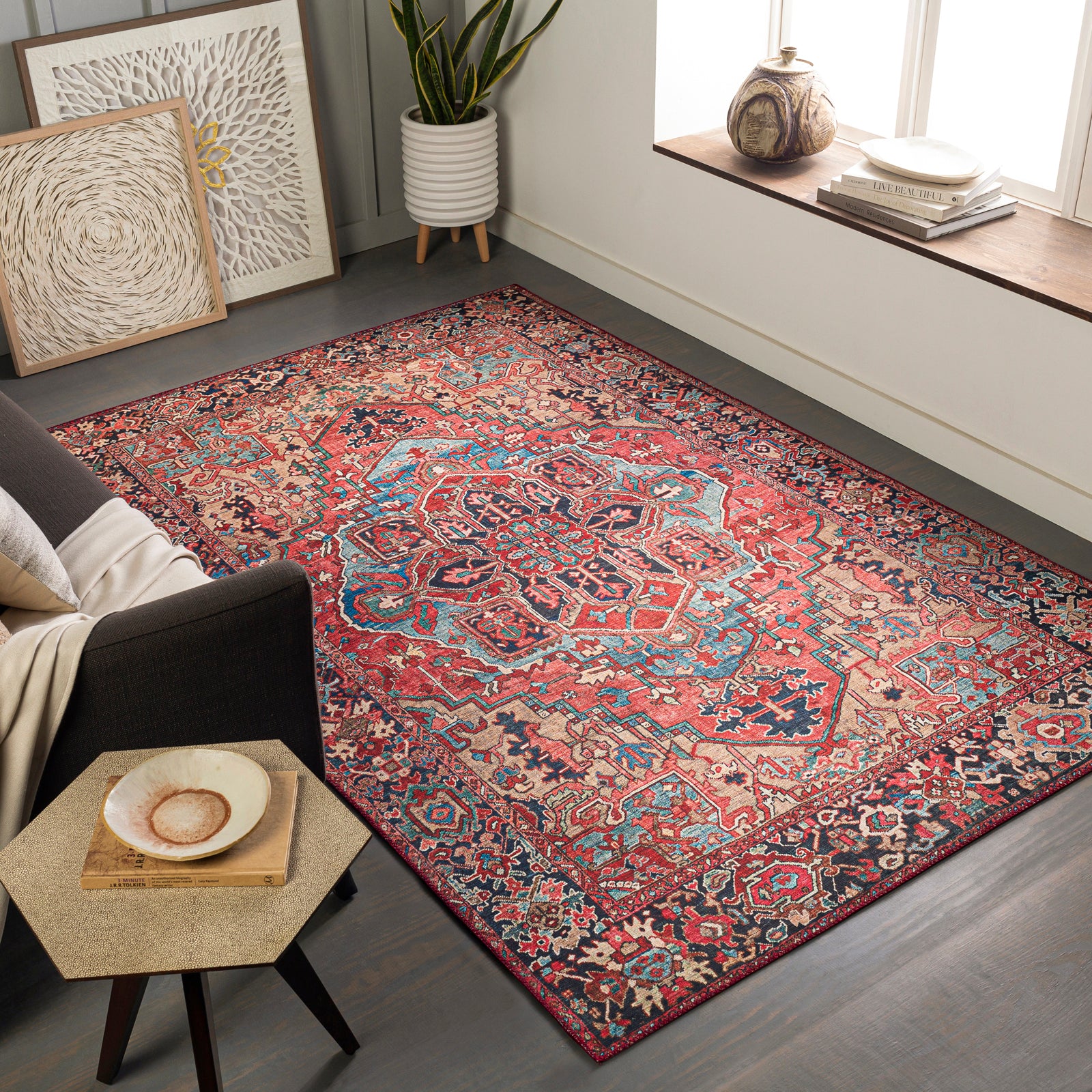 Iris Vintage Traditional Boho Living Dining Rug