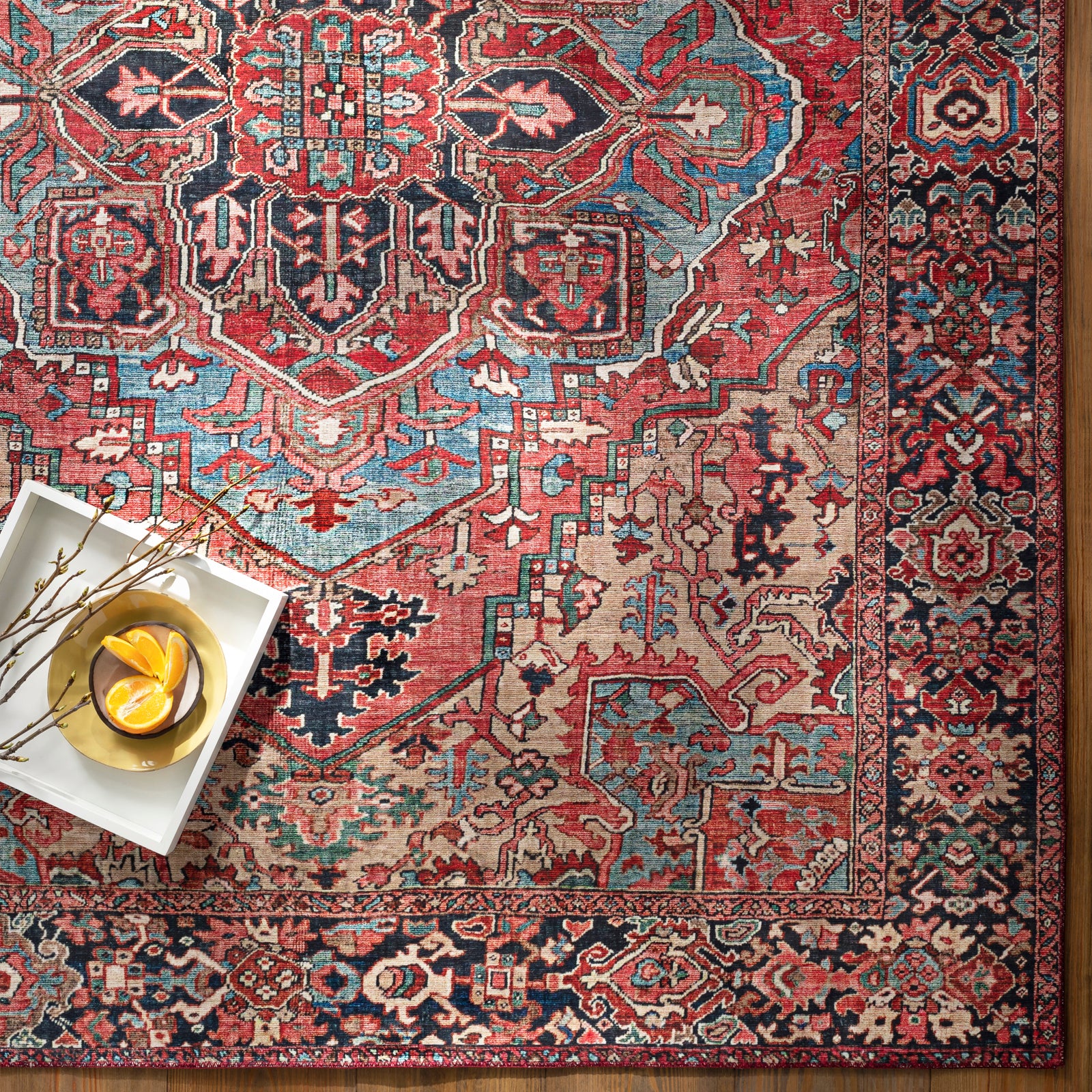 Iris Vintage Traditional Boho Living Dining Rug