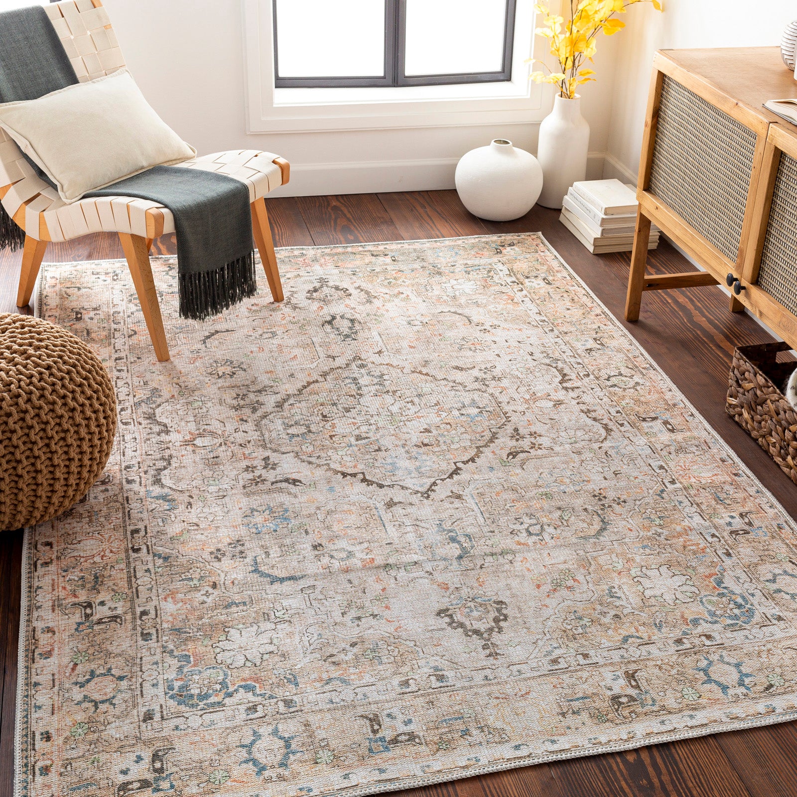 CLARA Machine Washable Vintage Area Rug