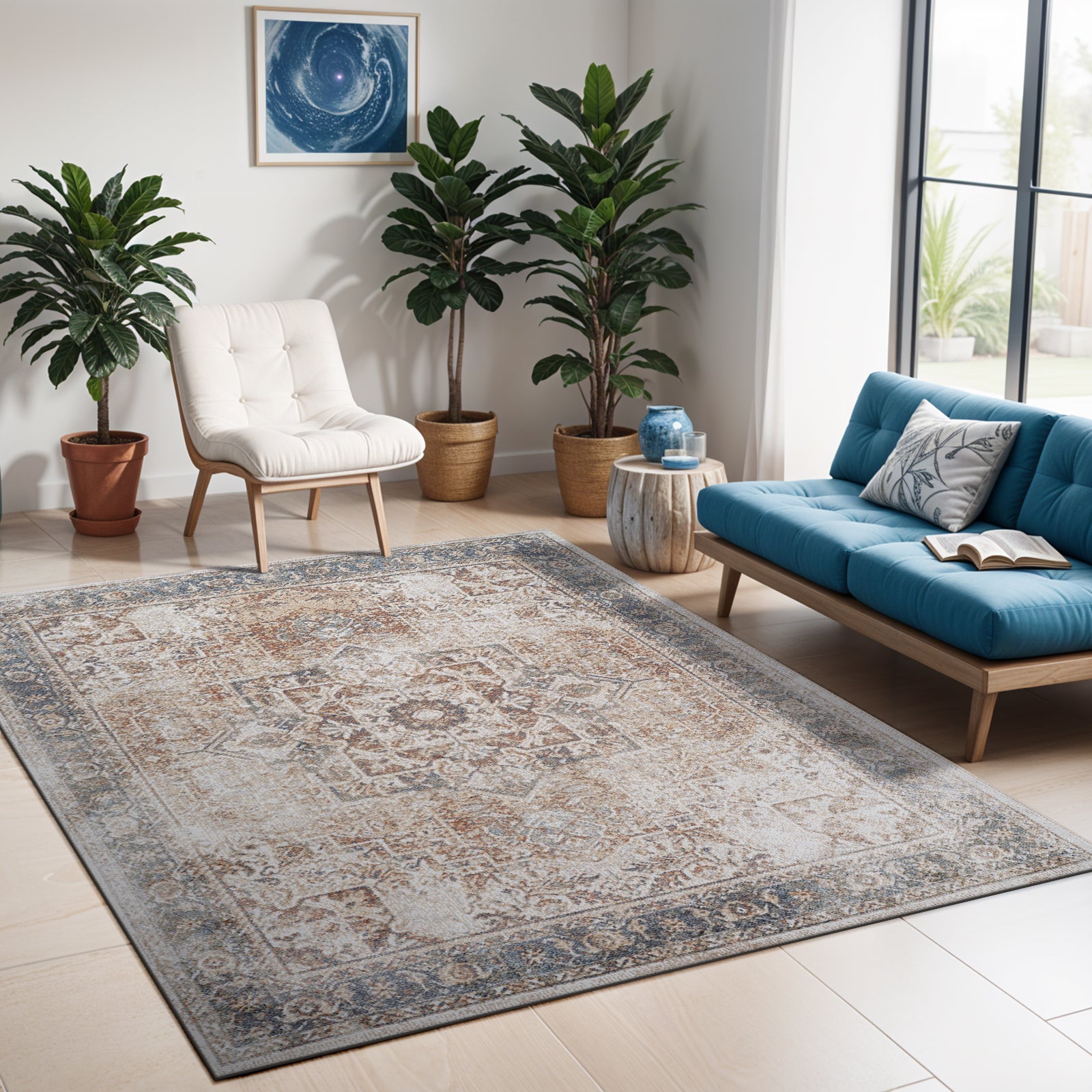 ALORA Machine Washable Vintage Area Rug