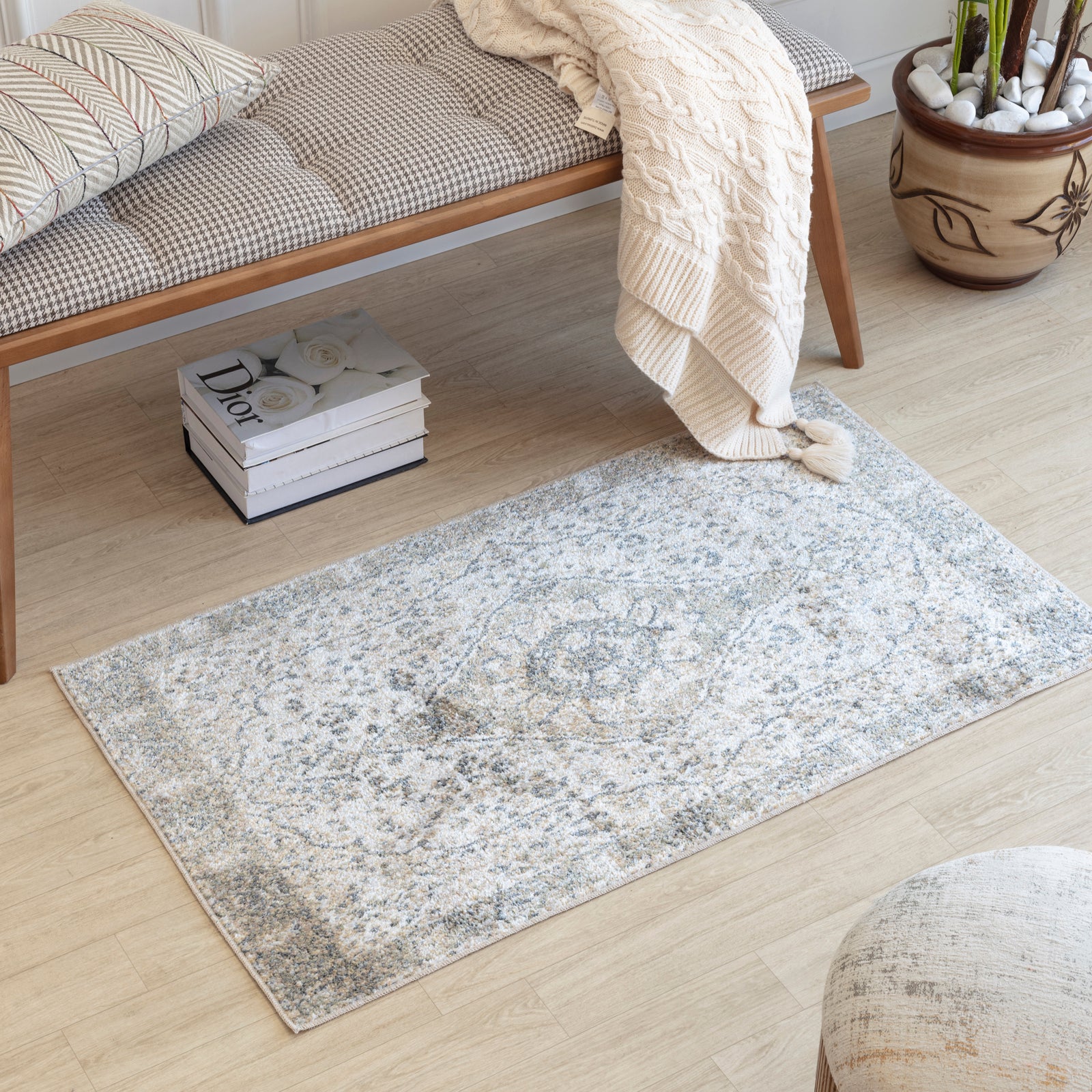 CELINE Machine Washable Vintage Area Rug