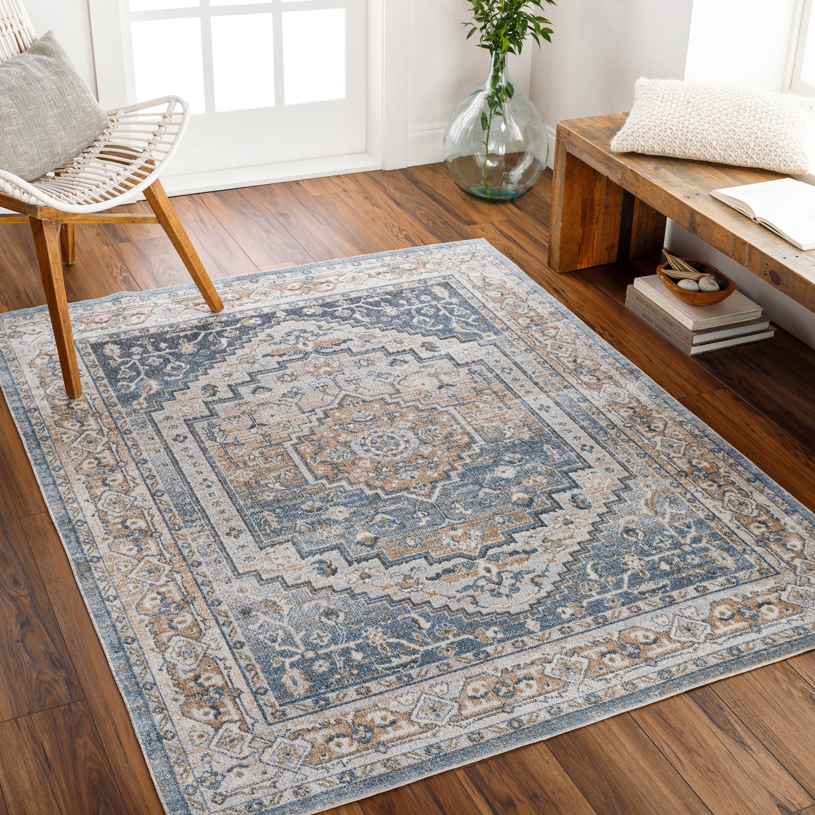 JENNIFER Machine Washable Vintage Area Rug