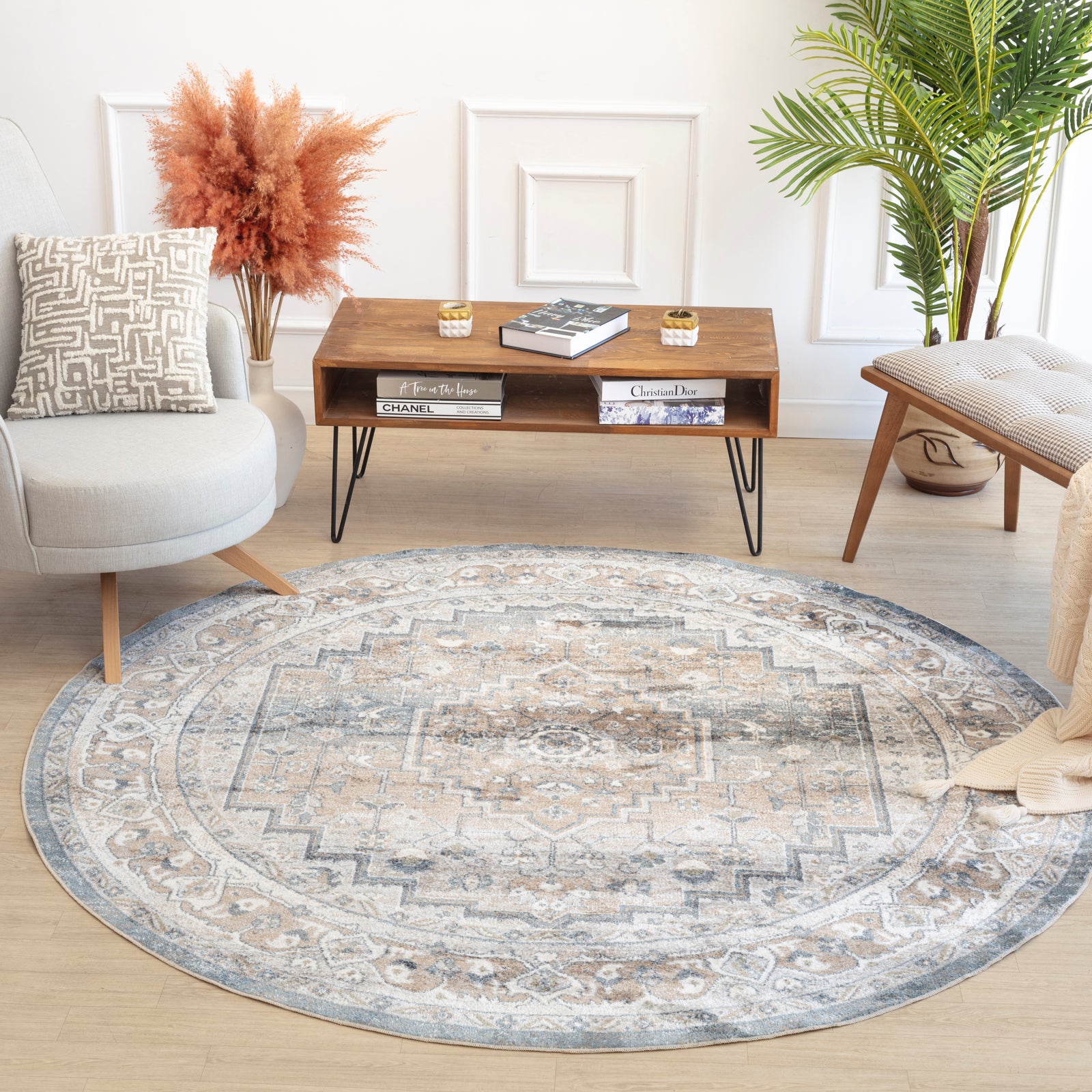 JENNIFER Machine Washable Vintage Area Rug