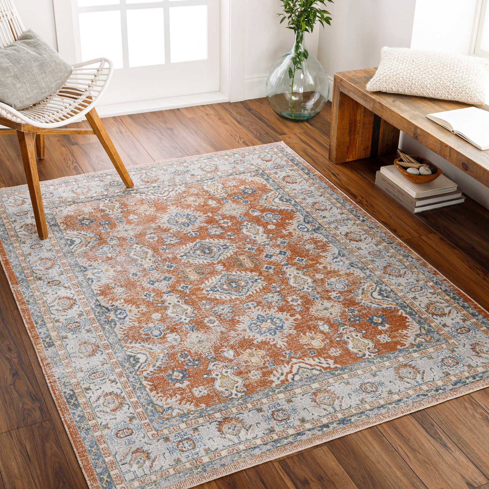 AVNI Machine Washable Vintage Area Rug