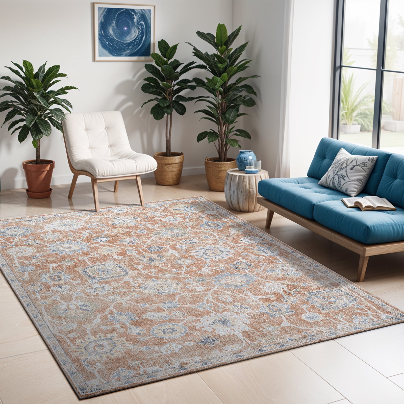 RUBY Machine Washable Vintage Area Rug