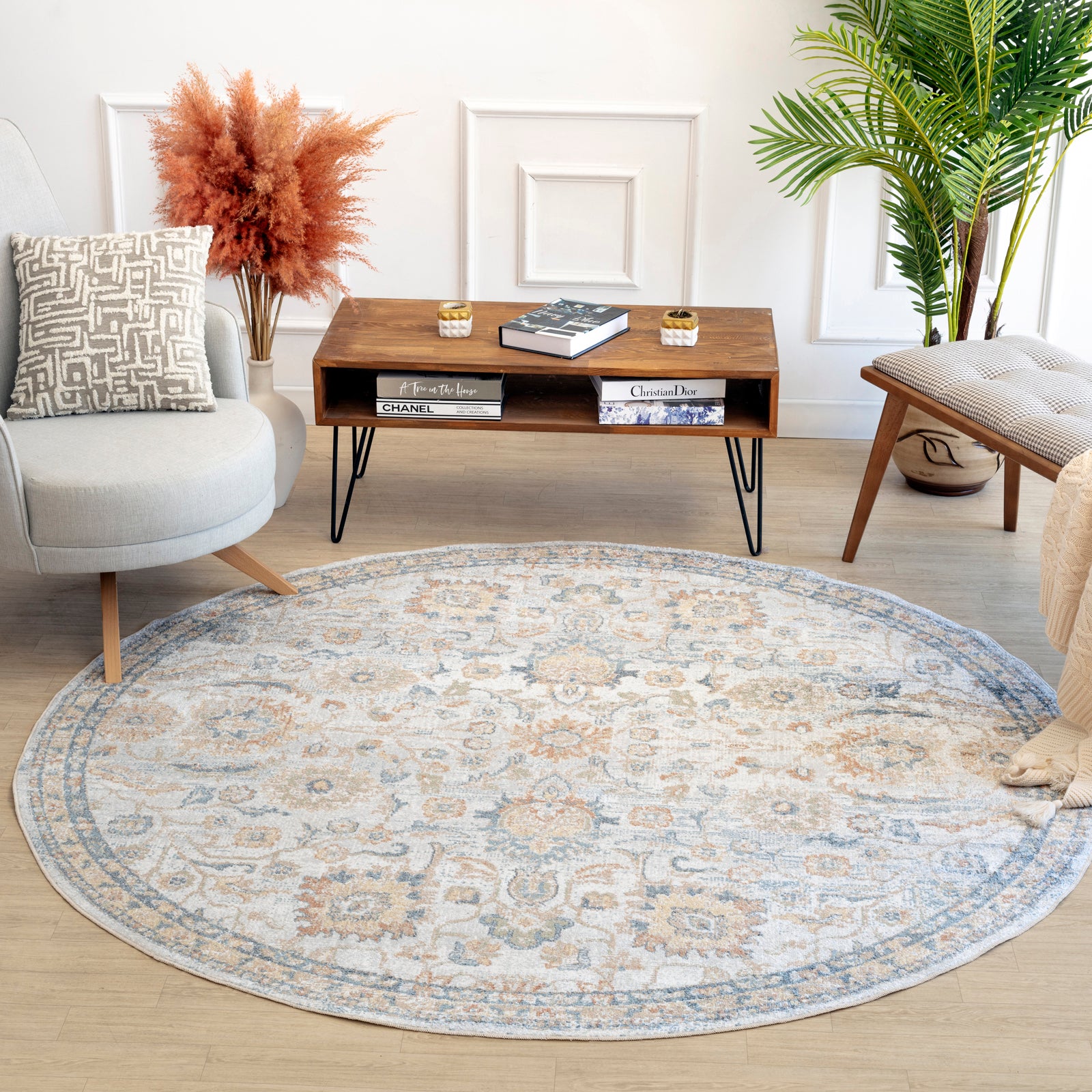 ESTHER Machine Washable Vintage Area Rug
