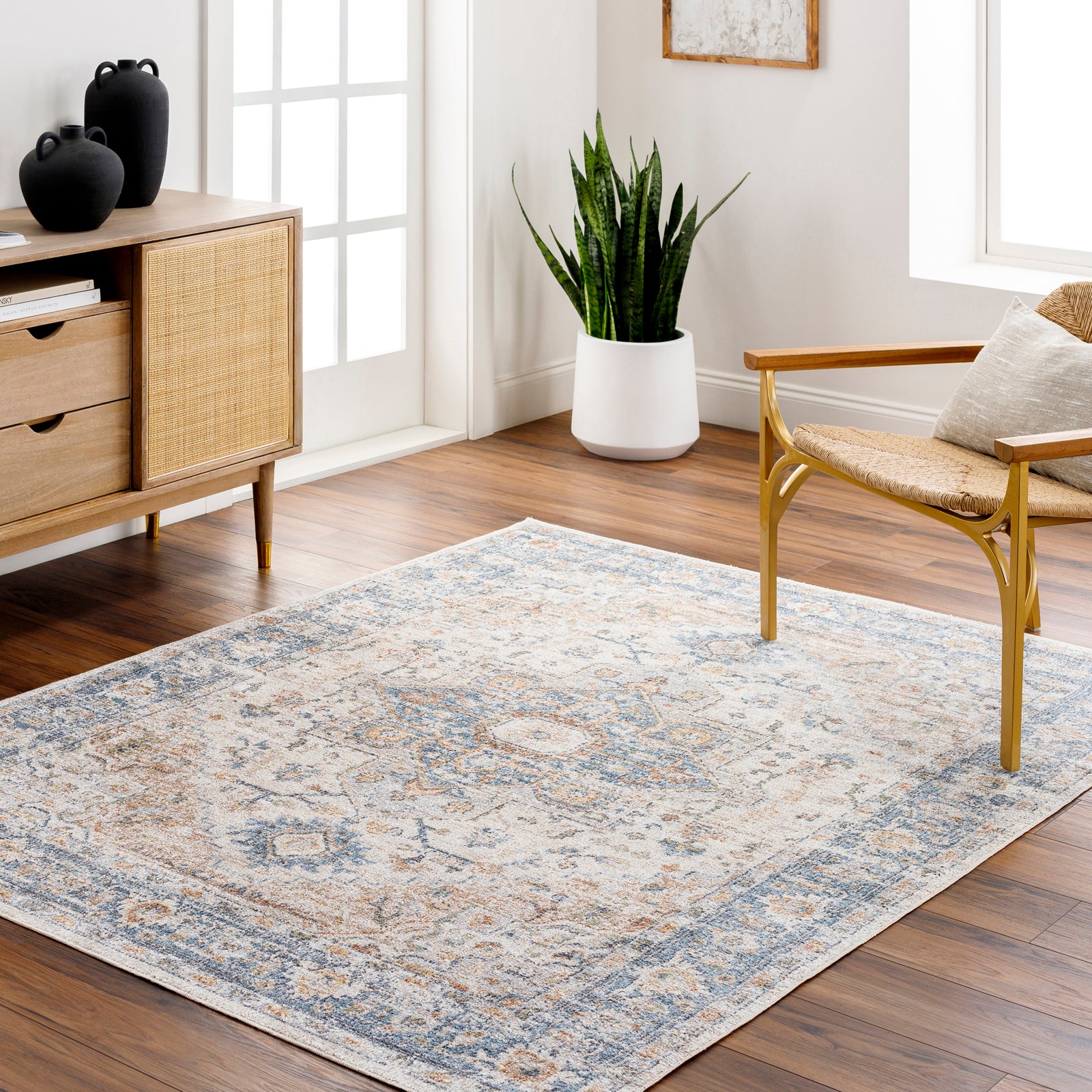RIVER Machine Washable Vintage Area Rug
