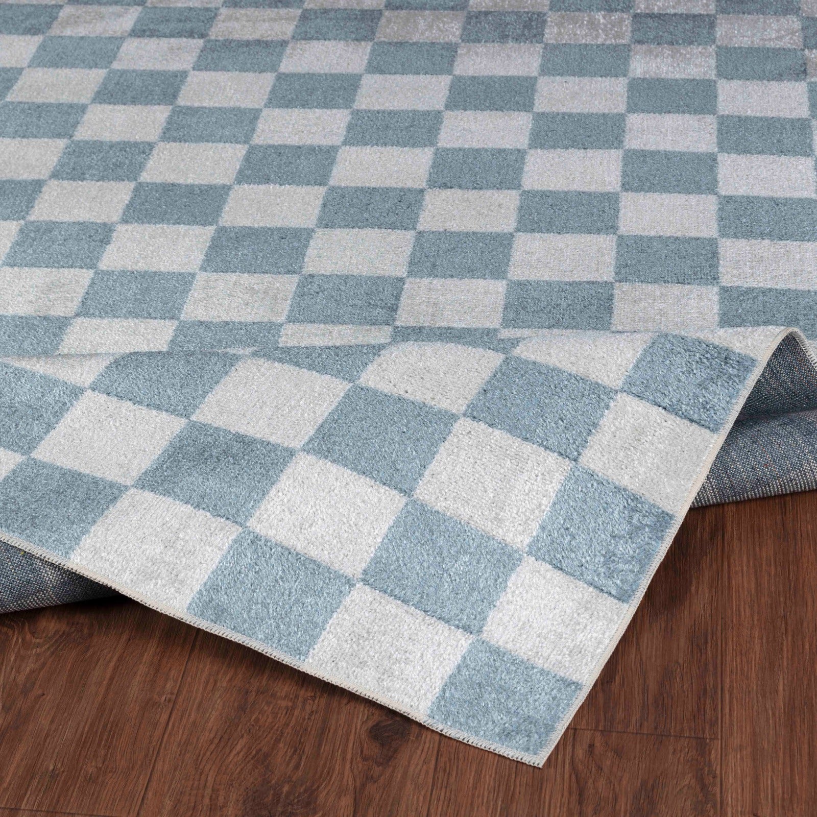CHELSEA Machine Washable Checkered Area Rug