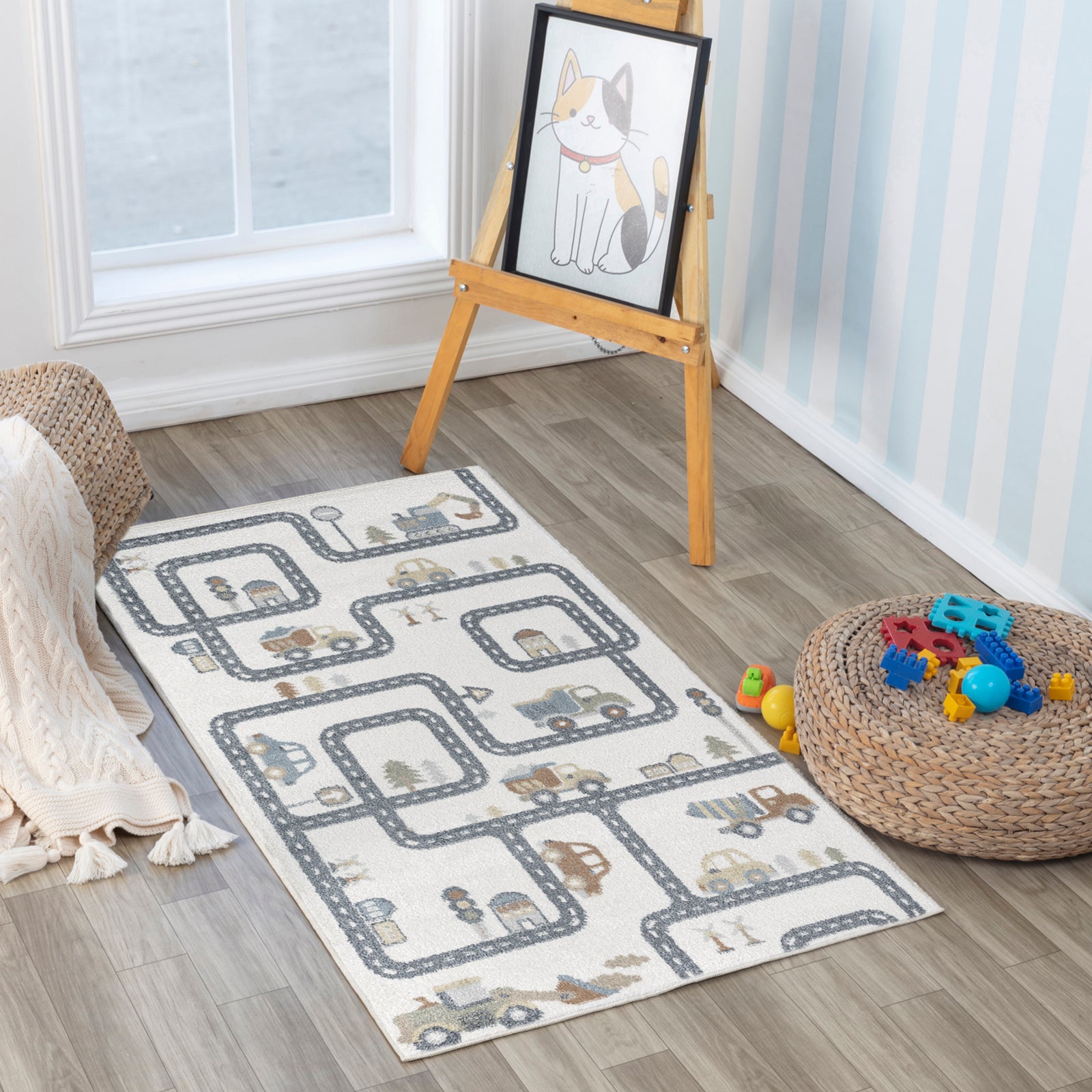 VROOMVILLE Machine Washable Kids' Rug