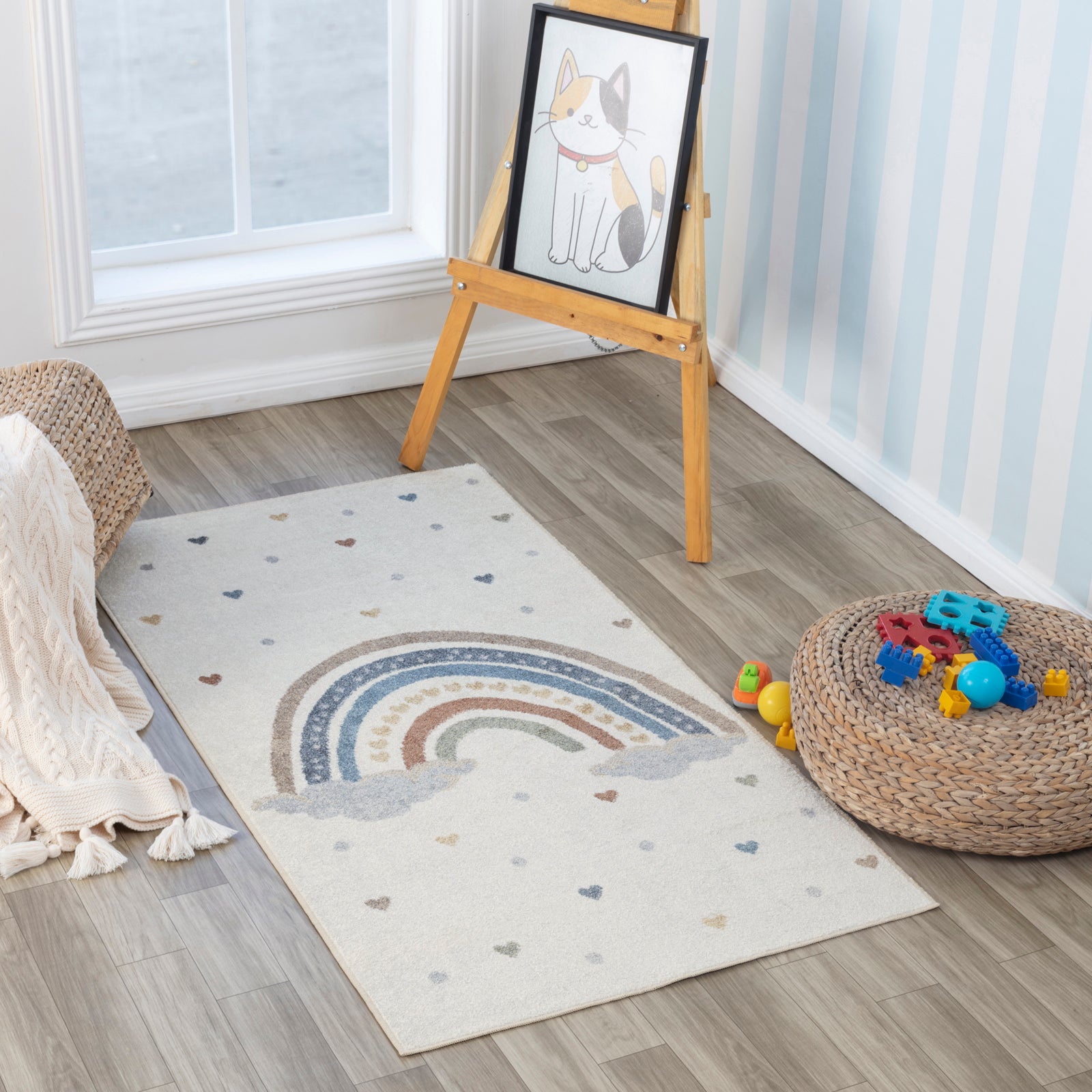 RAINI-BOW Machine Washable Kids' Rug
