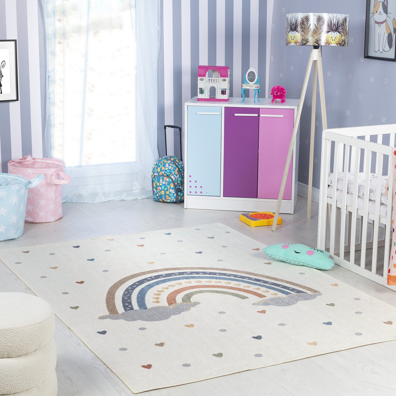 RAINI-BOW Machine Washable Kids' Rug