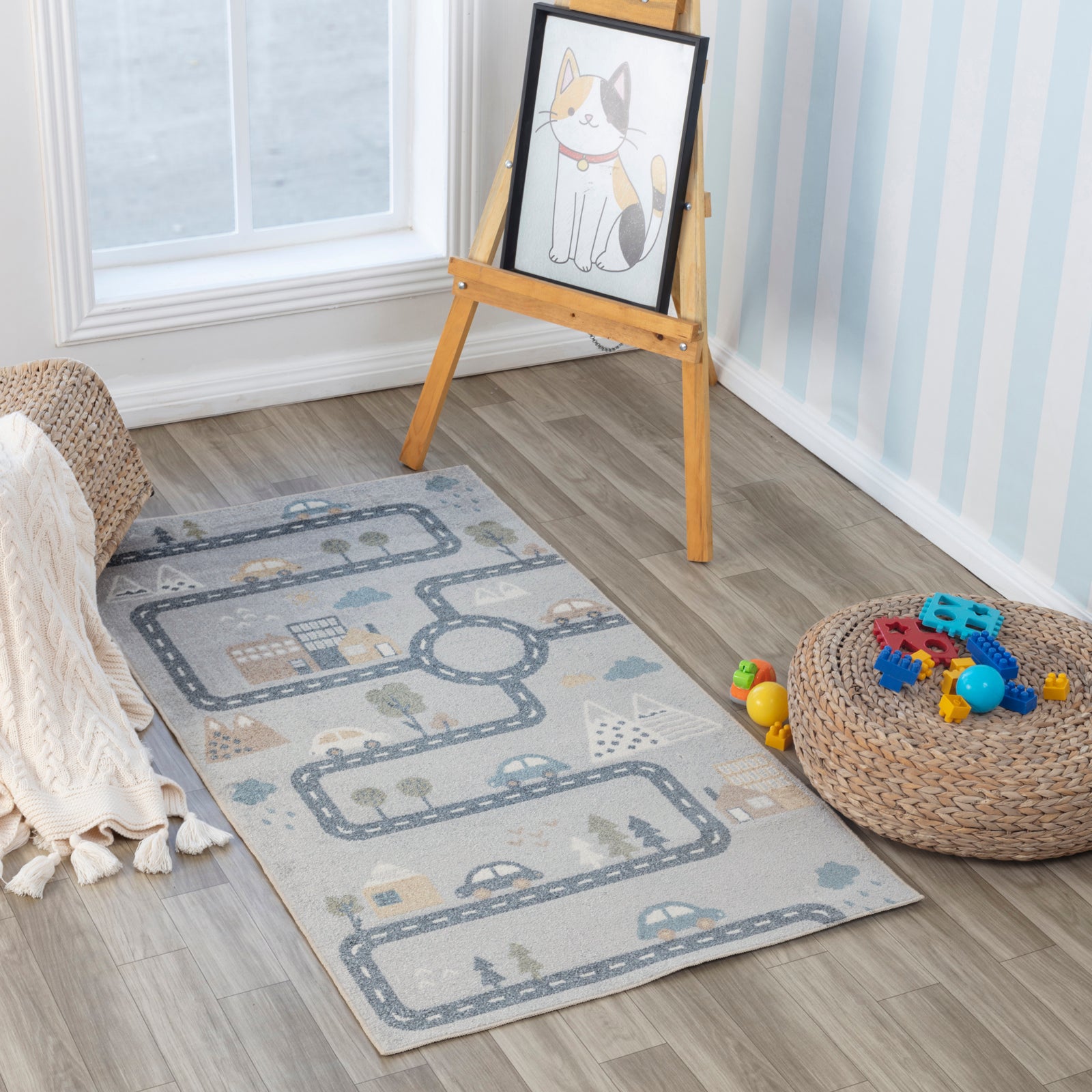 VROOMVILLE Machine Washable Kids' Rug