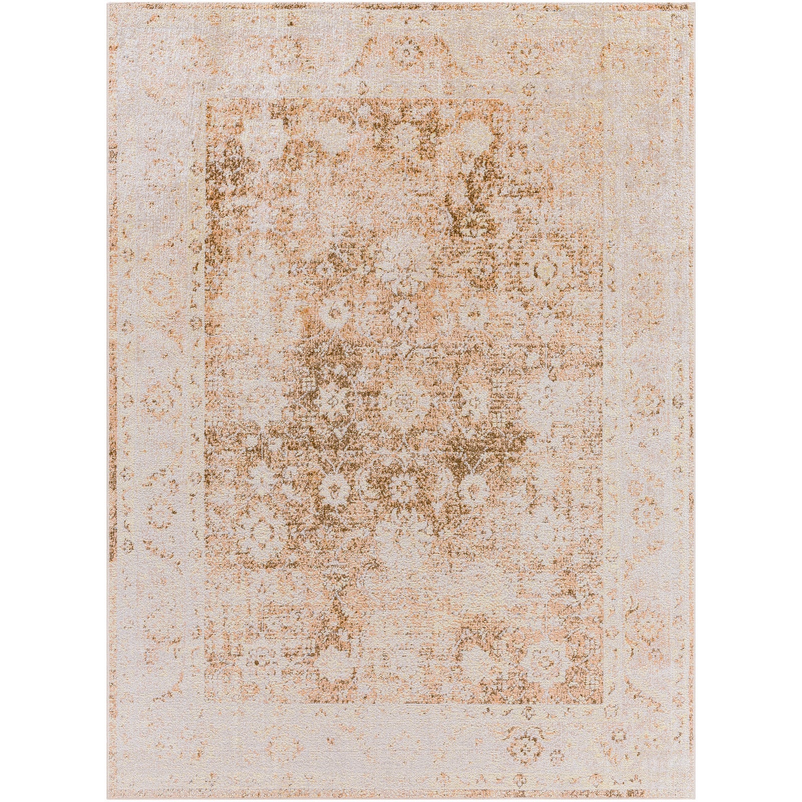 ANSELINE Machine Washable Traditional Boho Rust Area Rug
