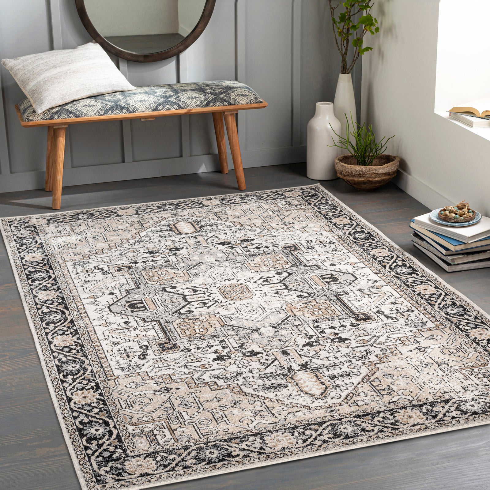 LIANA Machine Washable Vintage Runner Rug