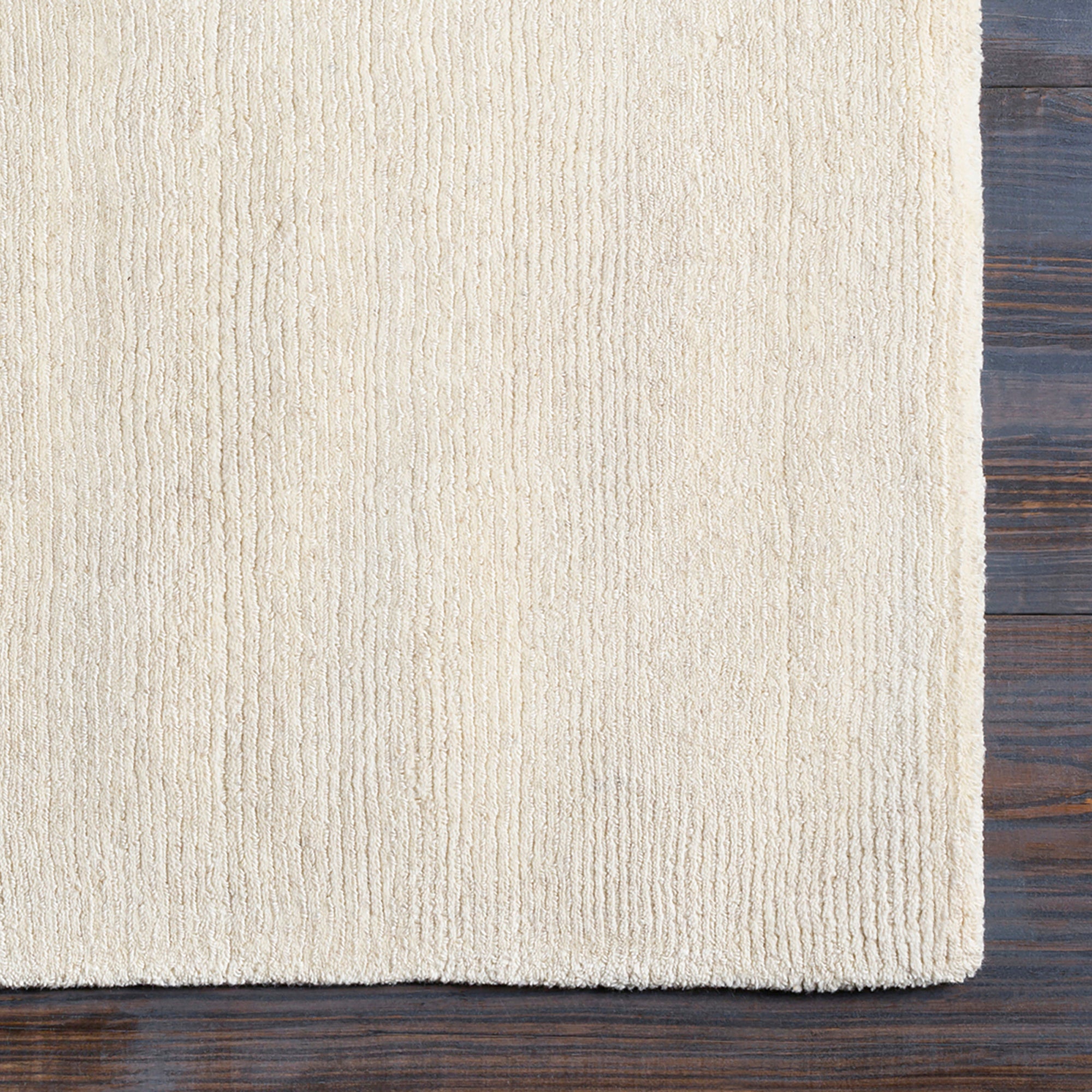 MITHILA Hand-Loomed Modern Wool Cream Area Rug