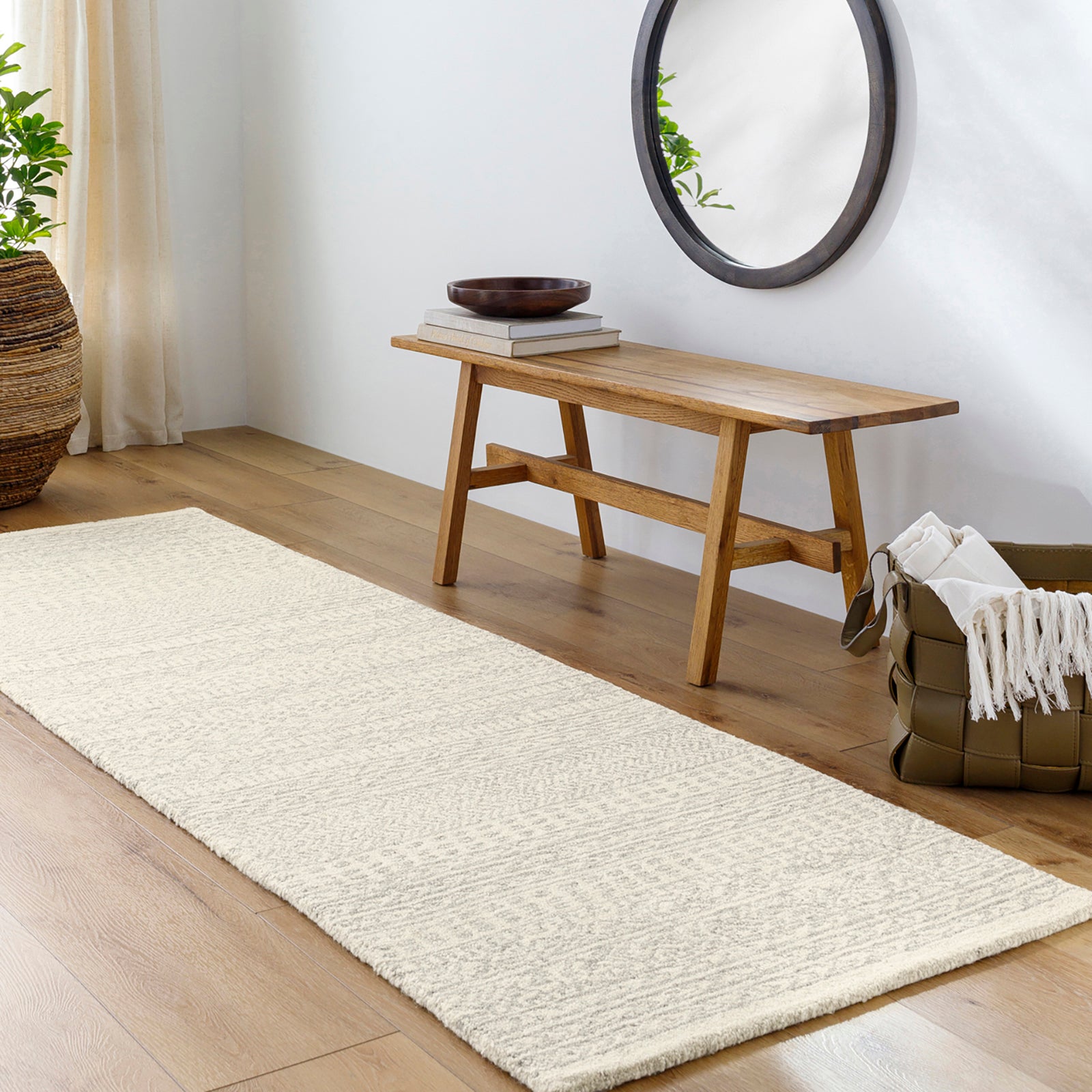 VANIYA Hand-Tufted Global Wool Grey Area Rug