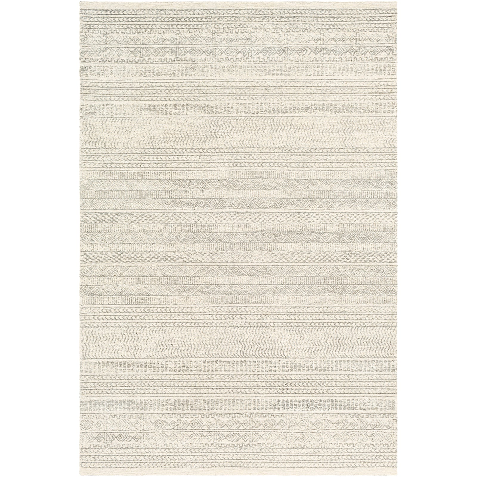 VANIYA Hand-Tufted Global Wool Grey Area Rug