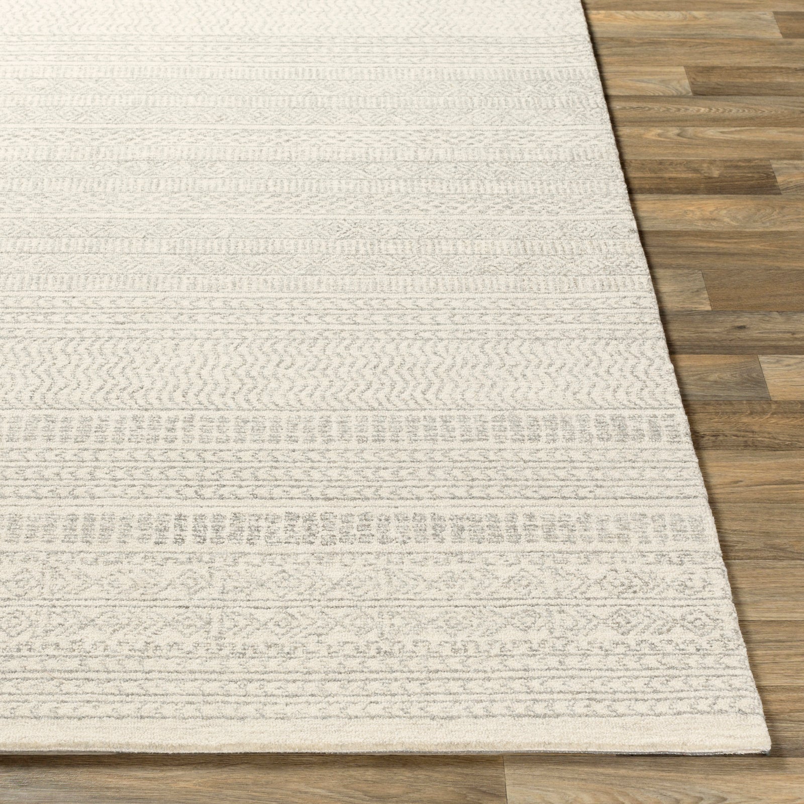 VANIYA Hand-Tufted Global Wool Grey Area Rug