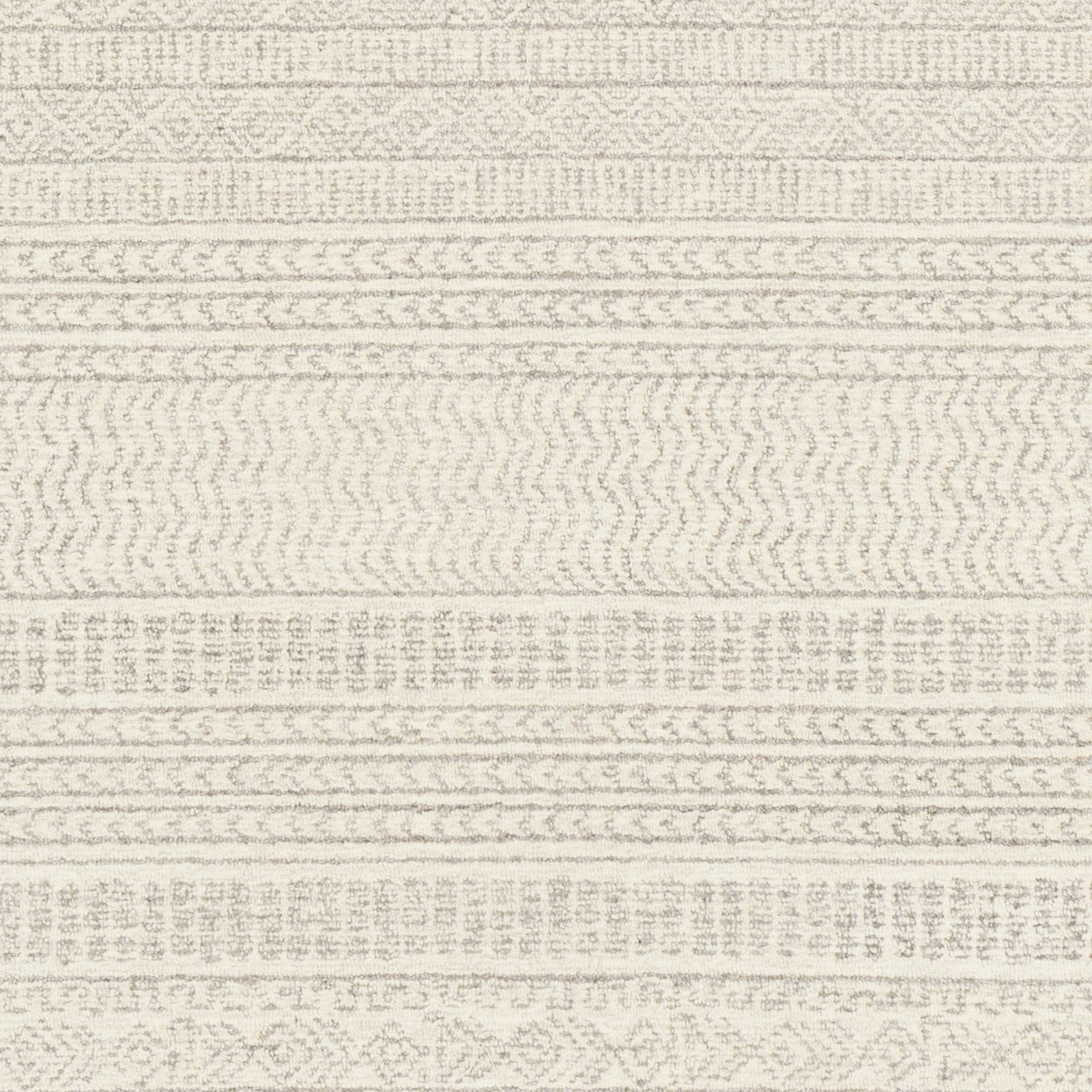VANIYA Hand-Tufted Global Wool Grey Area Rug