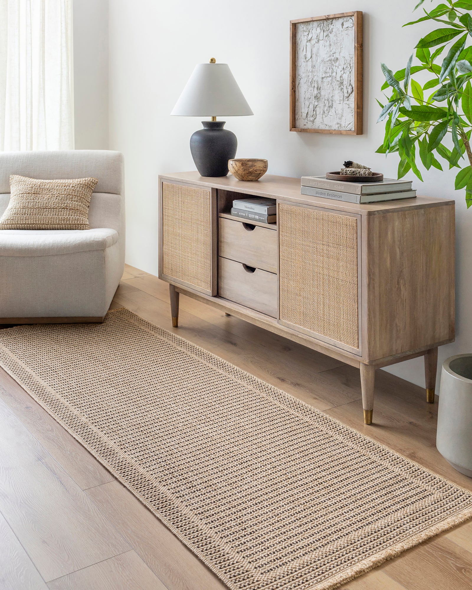 MINDY In- & Outdoor Cottage Jute-Look Beige Area Rug