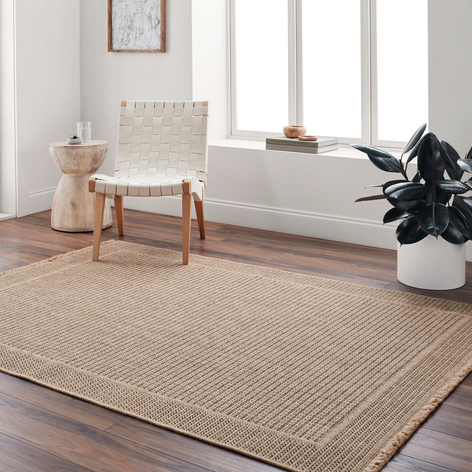 MINDY In- & Outdoor Cottage Jute-Look Beige Area Rug