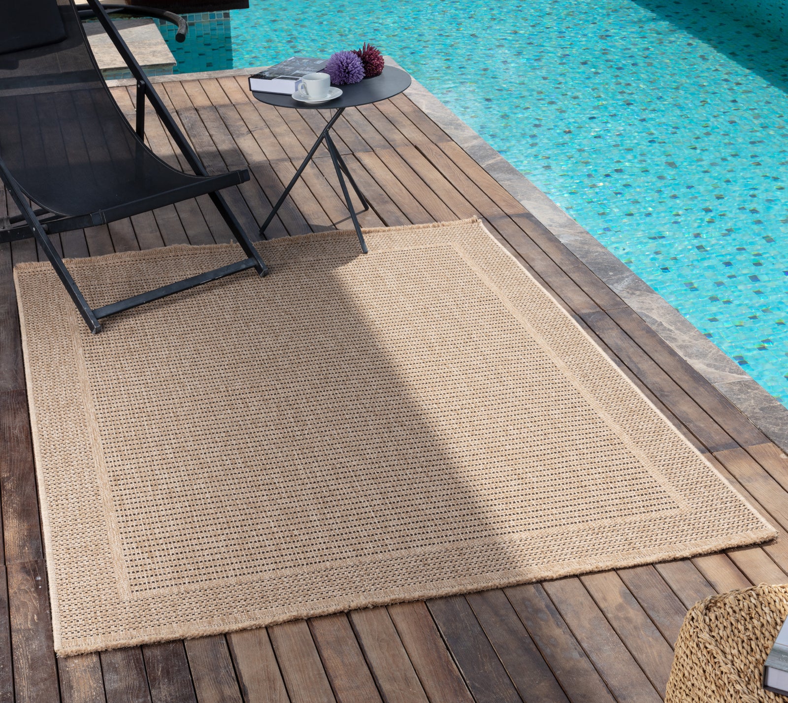 MINDY In- & Outdoor Cottage Jute-Look Beige Area Rug