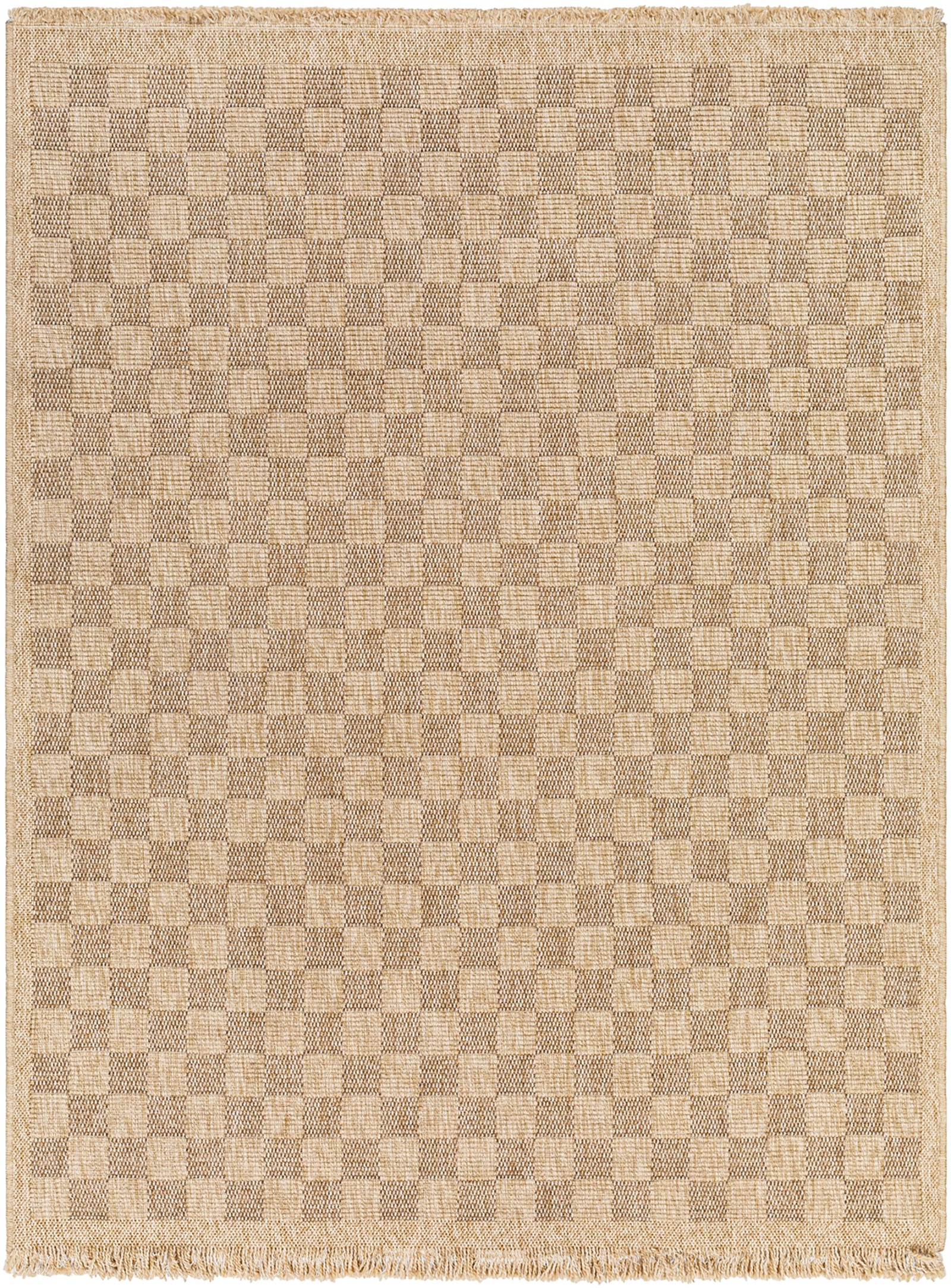 TORI In- /Outdoor Jute-Look Checkered Area Rug
