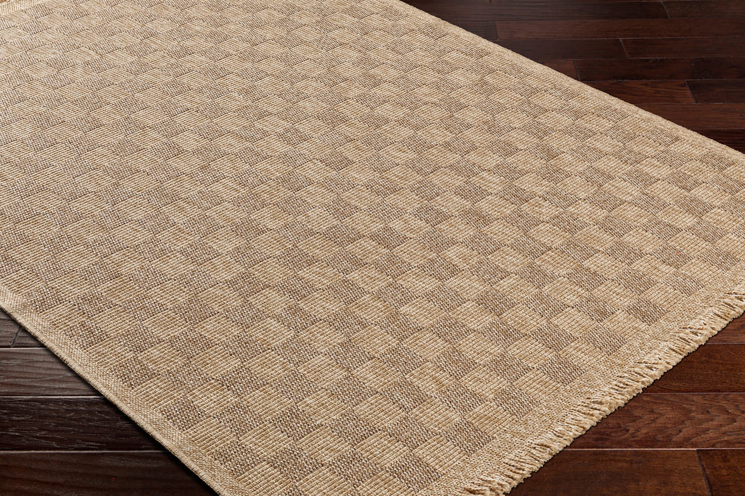 TORI In- /Outdoor Jute-Look Checkered Area Rug