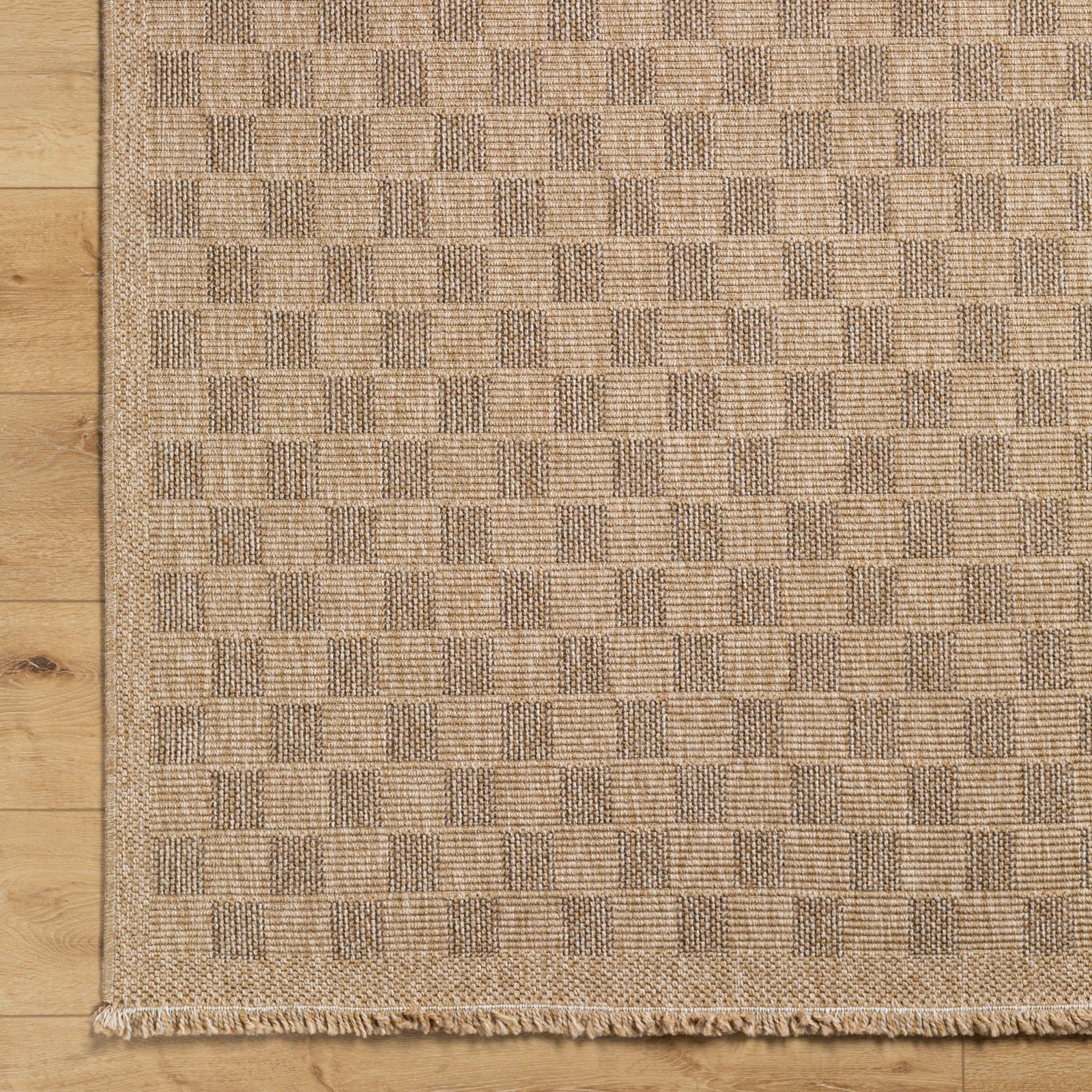 TORI In- /Outdoor Jute-Look Checkered Area Rug