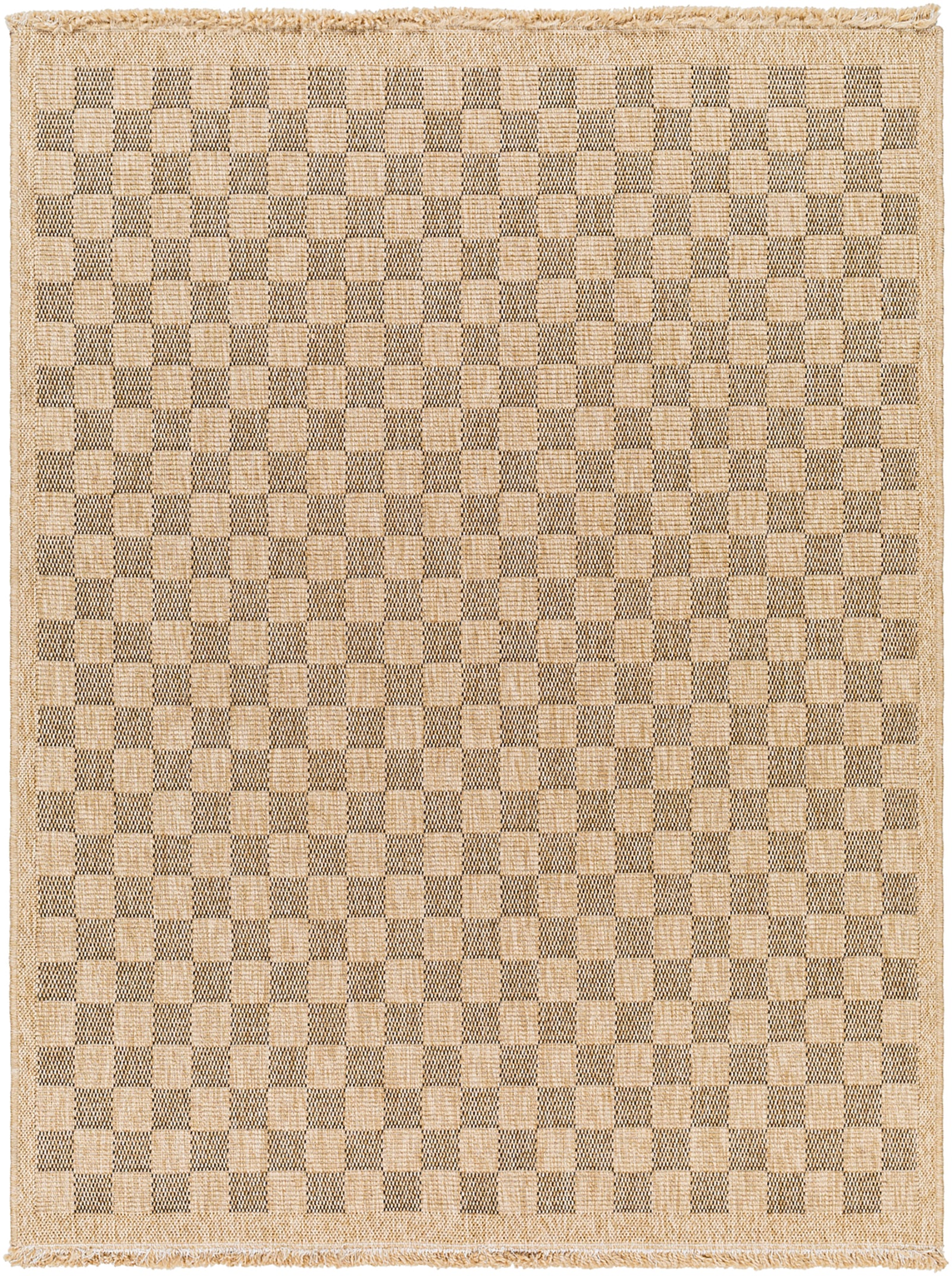 TORI In- /Outdoor Jute-Look Checkered Area Rug
