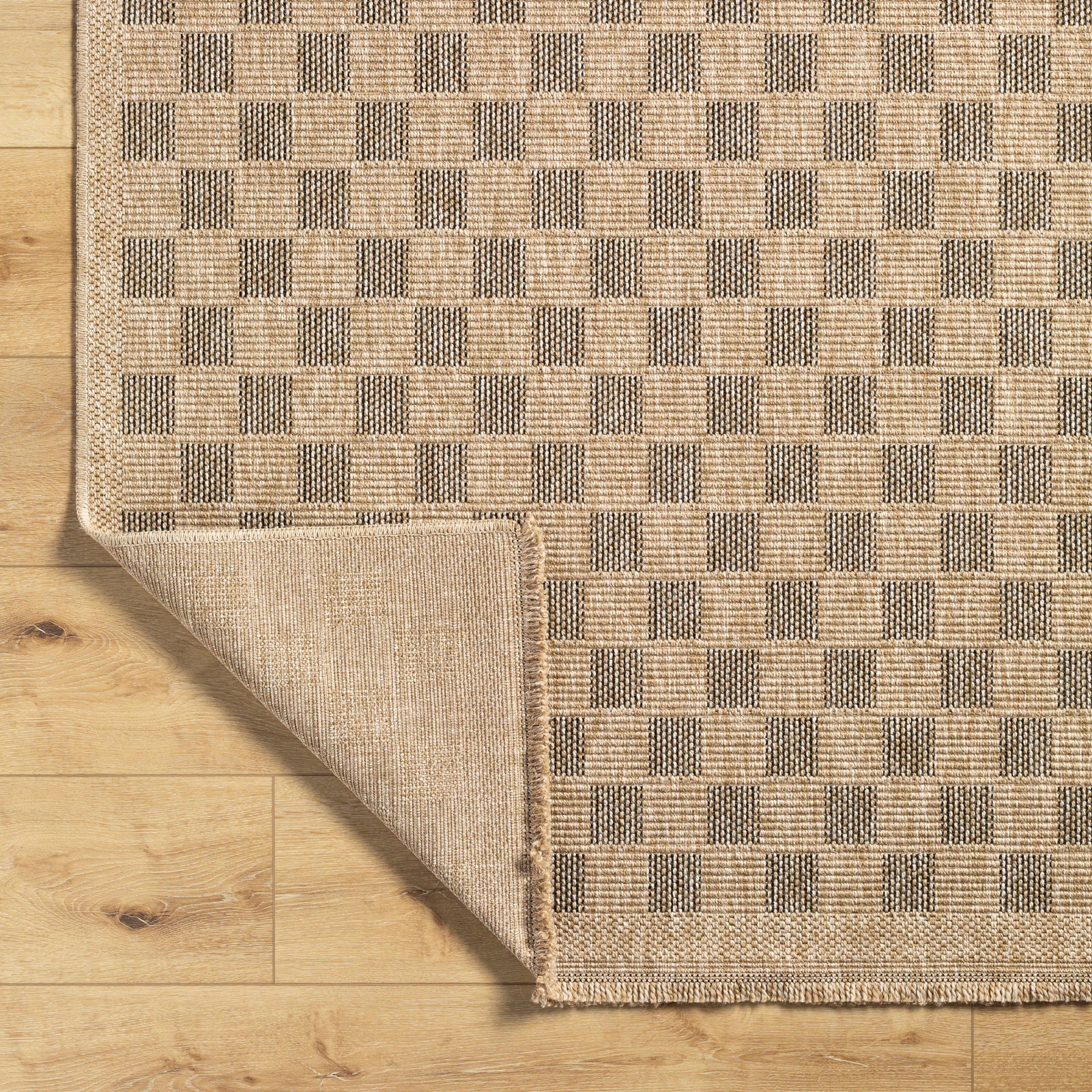 TORI In- /Outdoor Jute-Look Checkered Area Rug