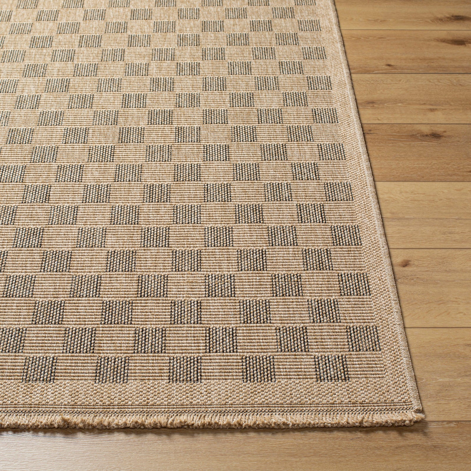 TORI In- /Outdoor Jute-Look Checkered Area Rug