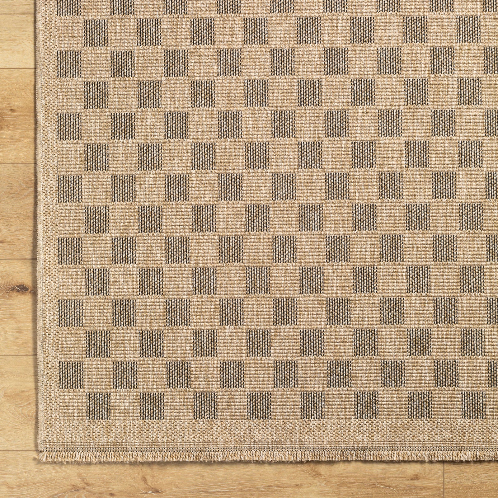 TORI In- /Outdoor Jute-Look Checkered Area Rug