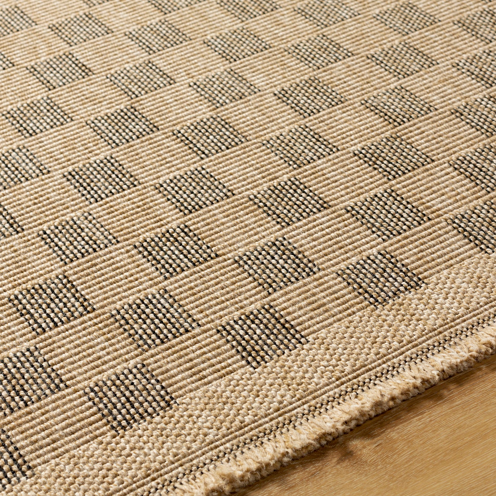 TORI In- /Outdoor Jute-Look Checkered Area Rug