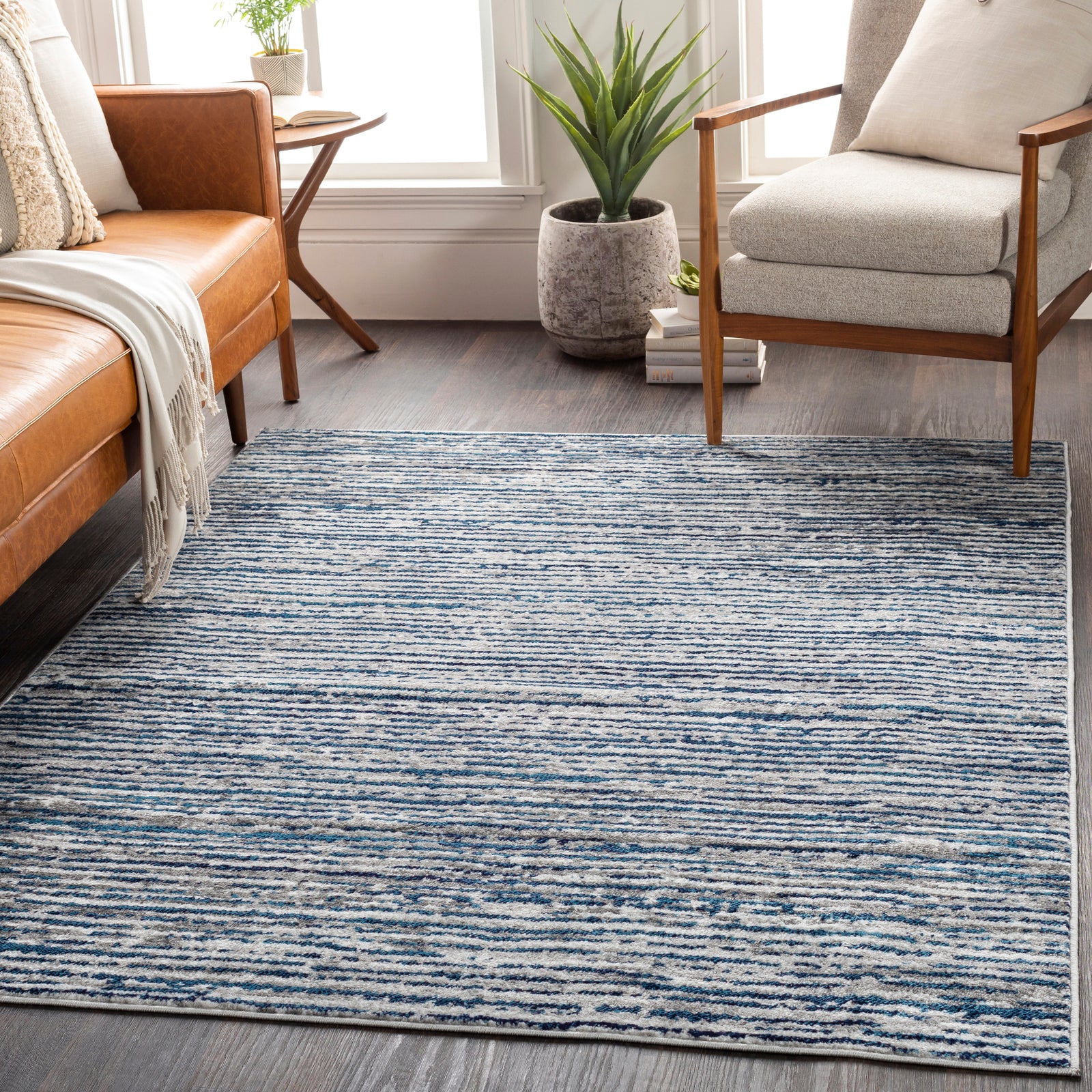 EVAN Scandi Modern Navy Area Rug