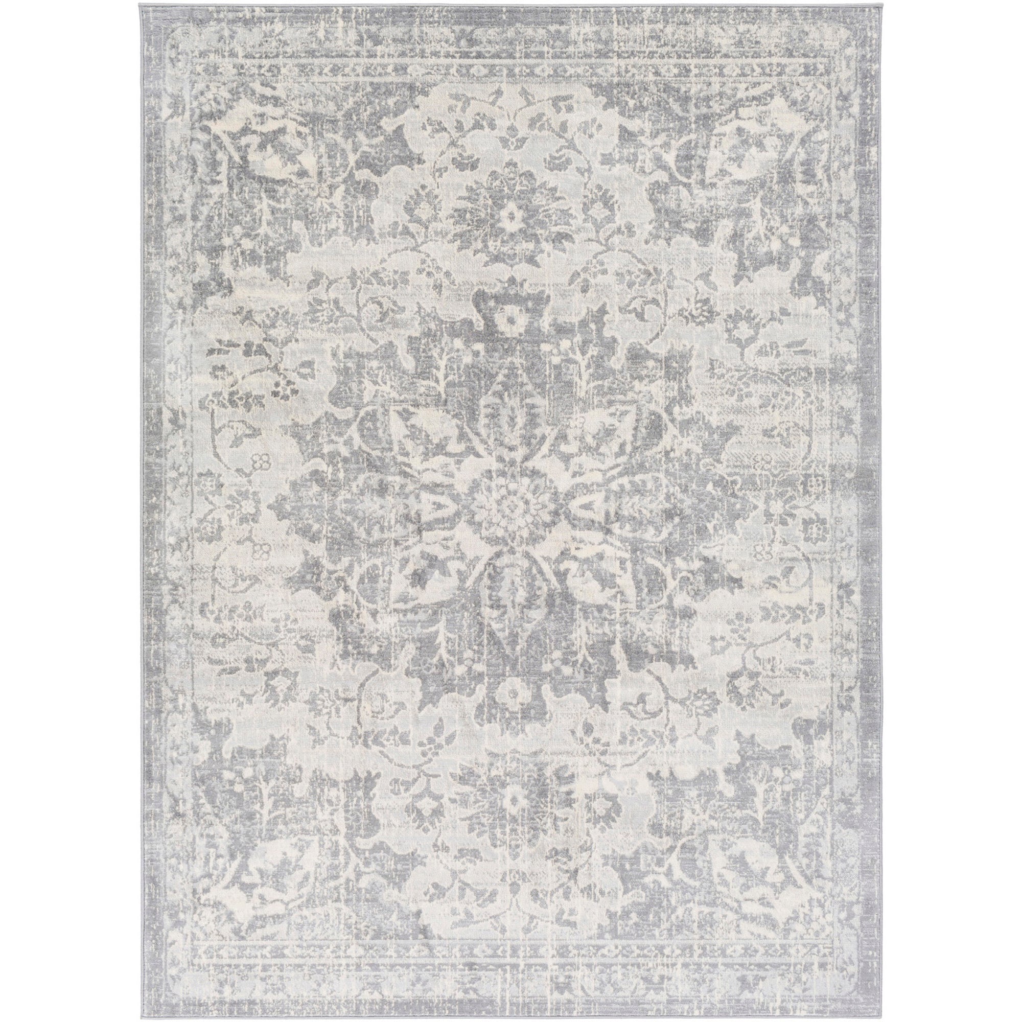 SAGE Vintage Traditional Oriental Boho Medium Grey Area Rug