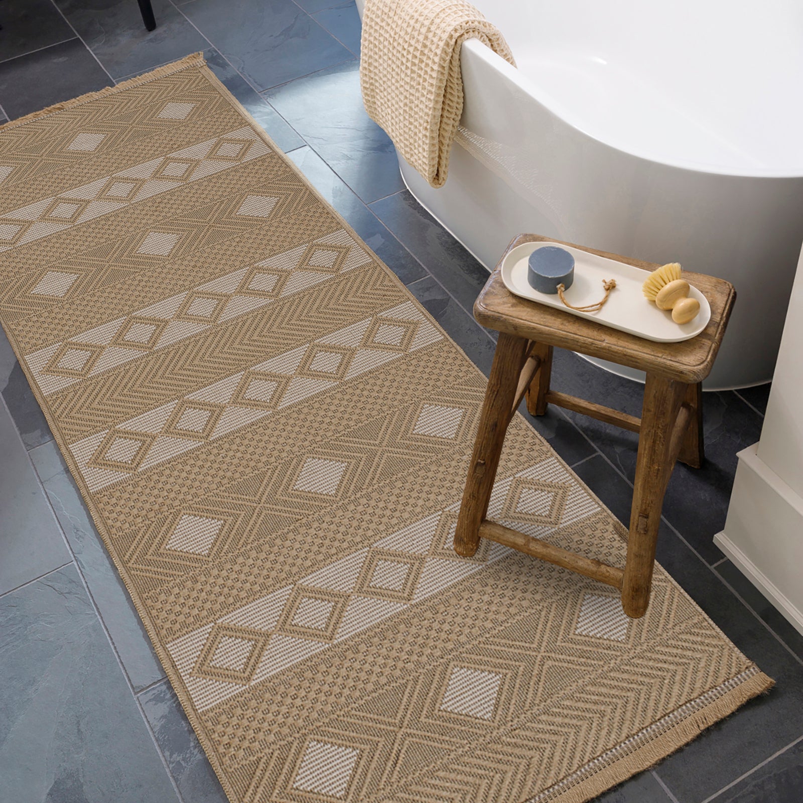 PARITA Machine Washable Jute Boho Area Rug
