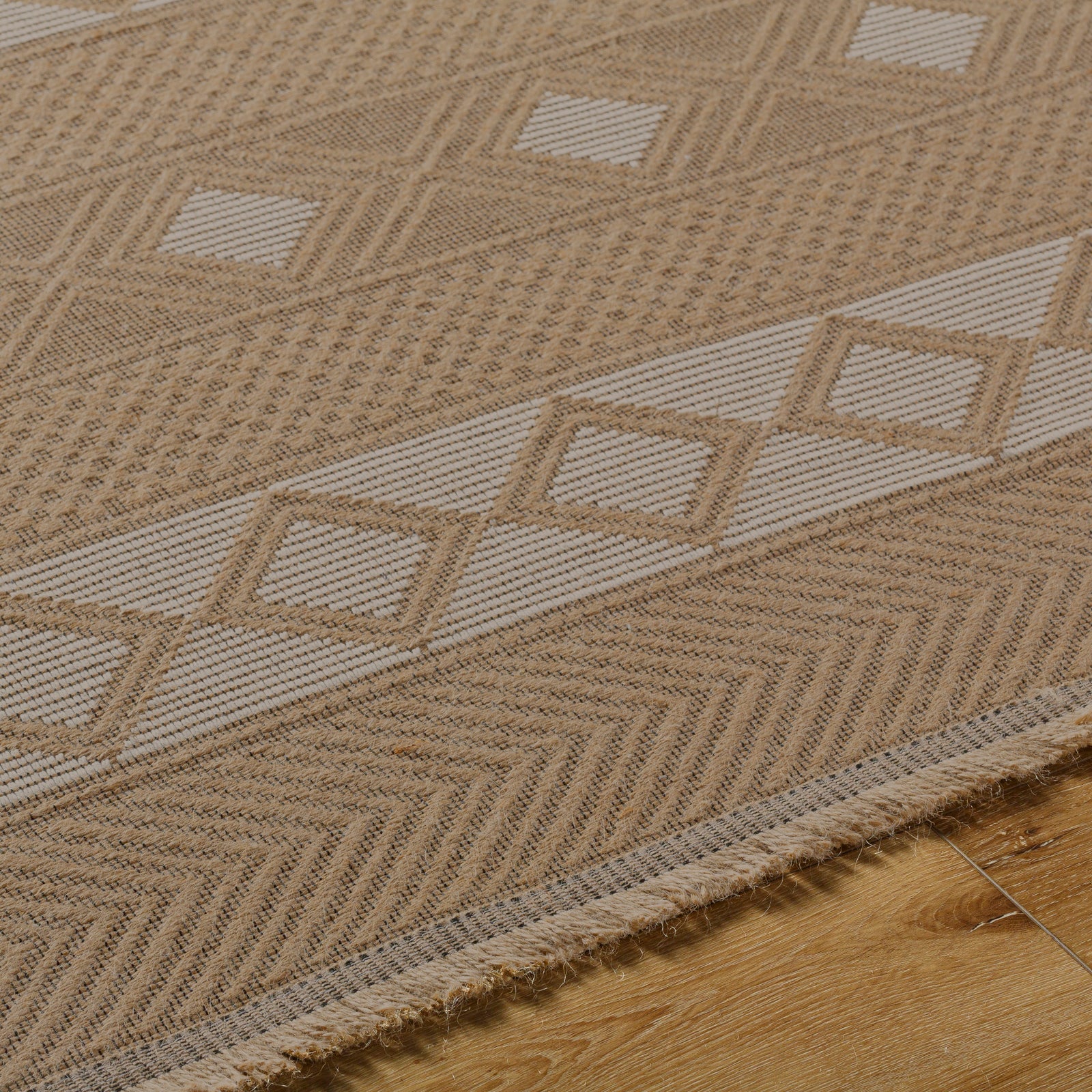 PARITA Machine Washable Jute Boho Area Rug