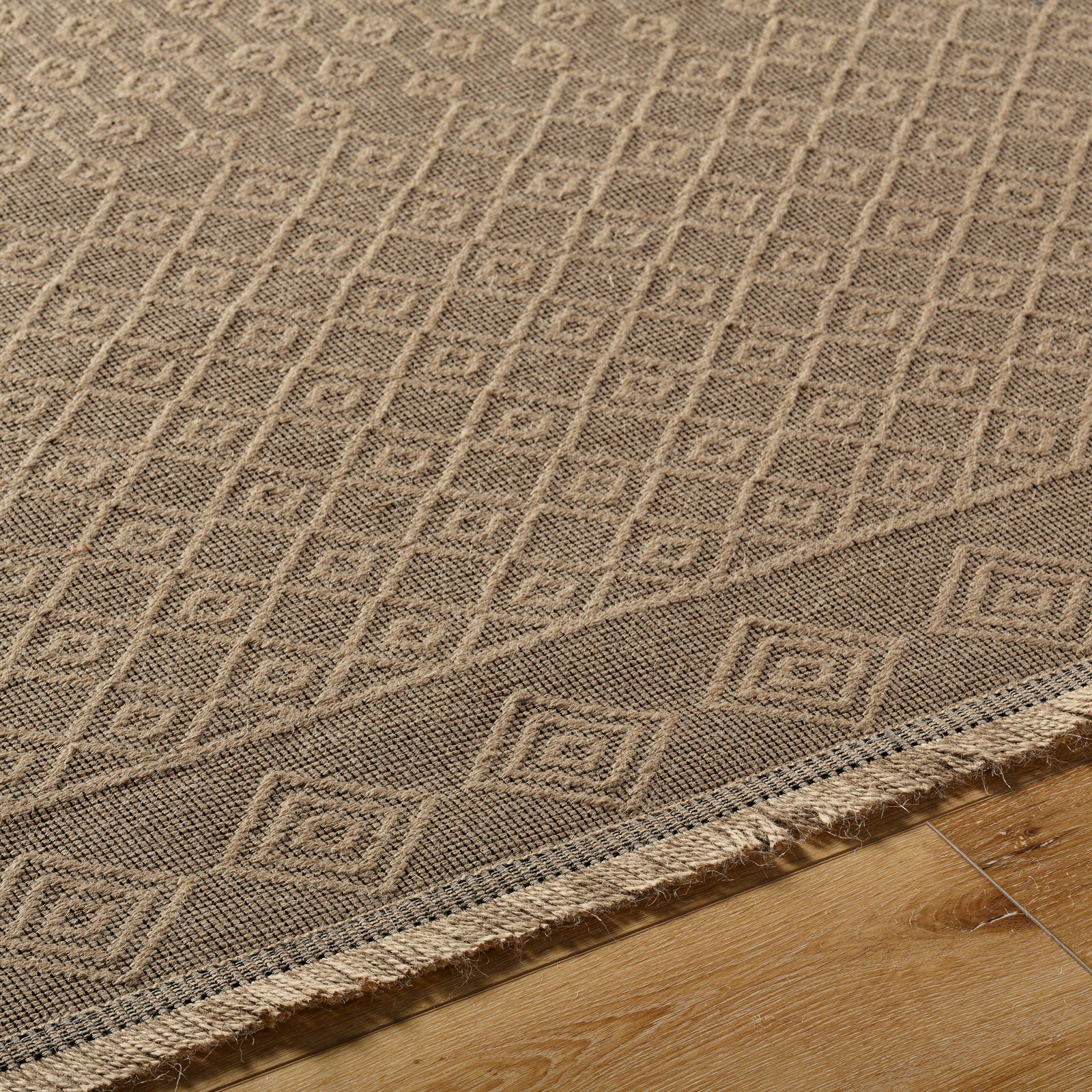KASHVI Machine Washable Jute Boho Area Rug