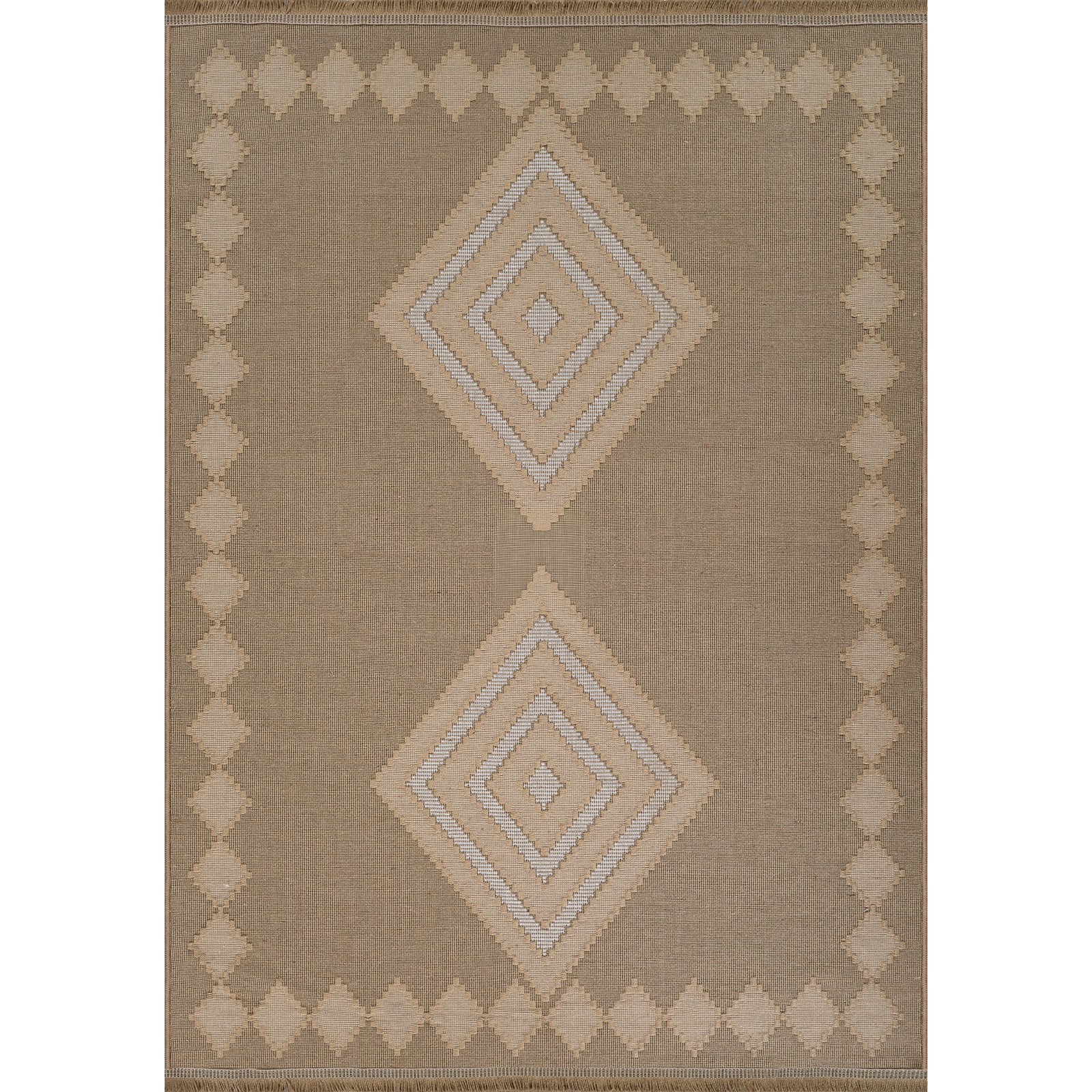 KEYURI Machine Washable Jute Boho Area Rug