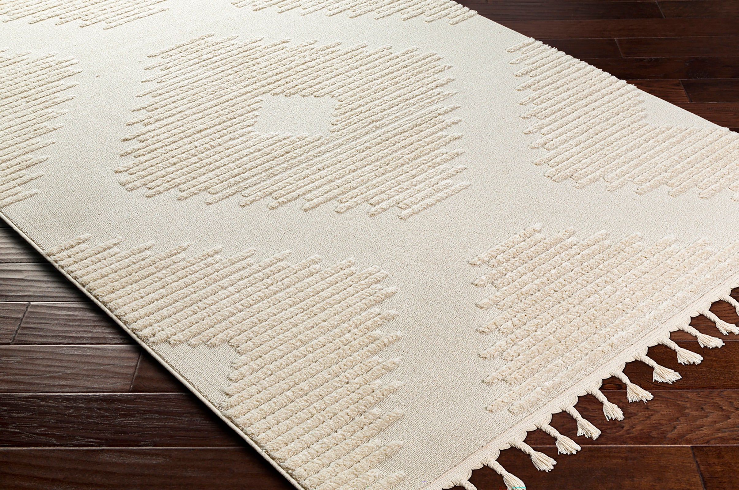 SLOAN Berber Global High Pile Ivory Area Rug