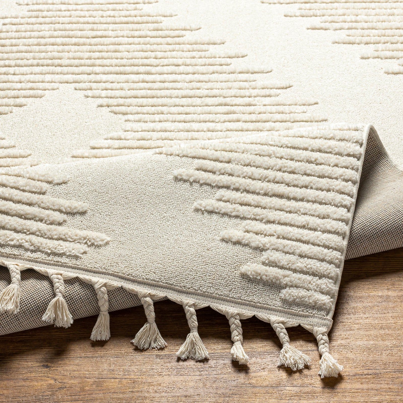 SLOAN Berber Global High Pile Ivory Area Rug