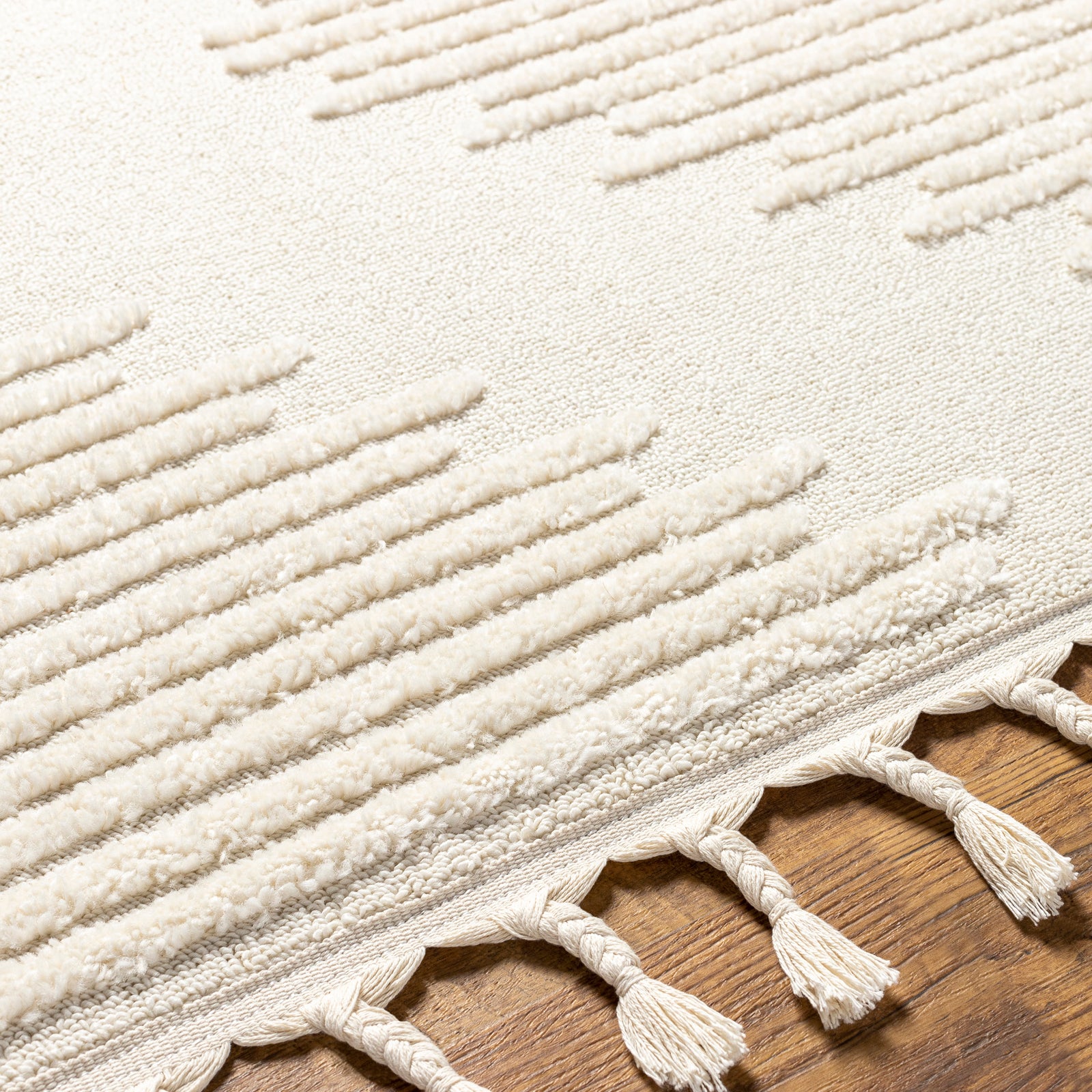SLOAN Berber Global High Pile Ivory Area Rug